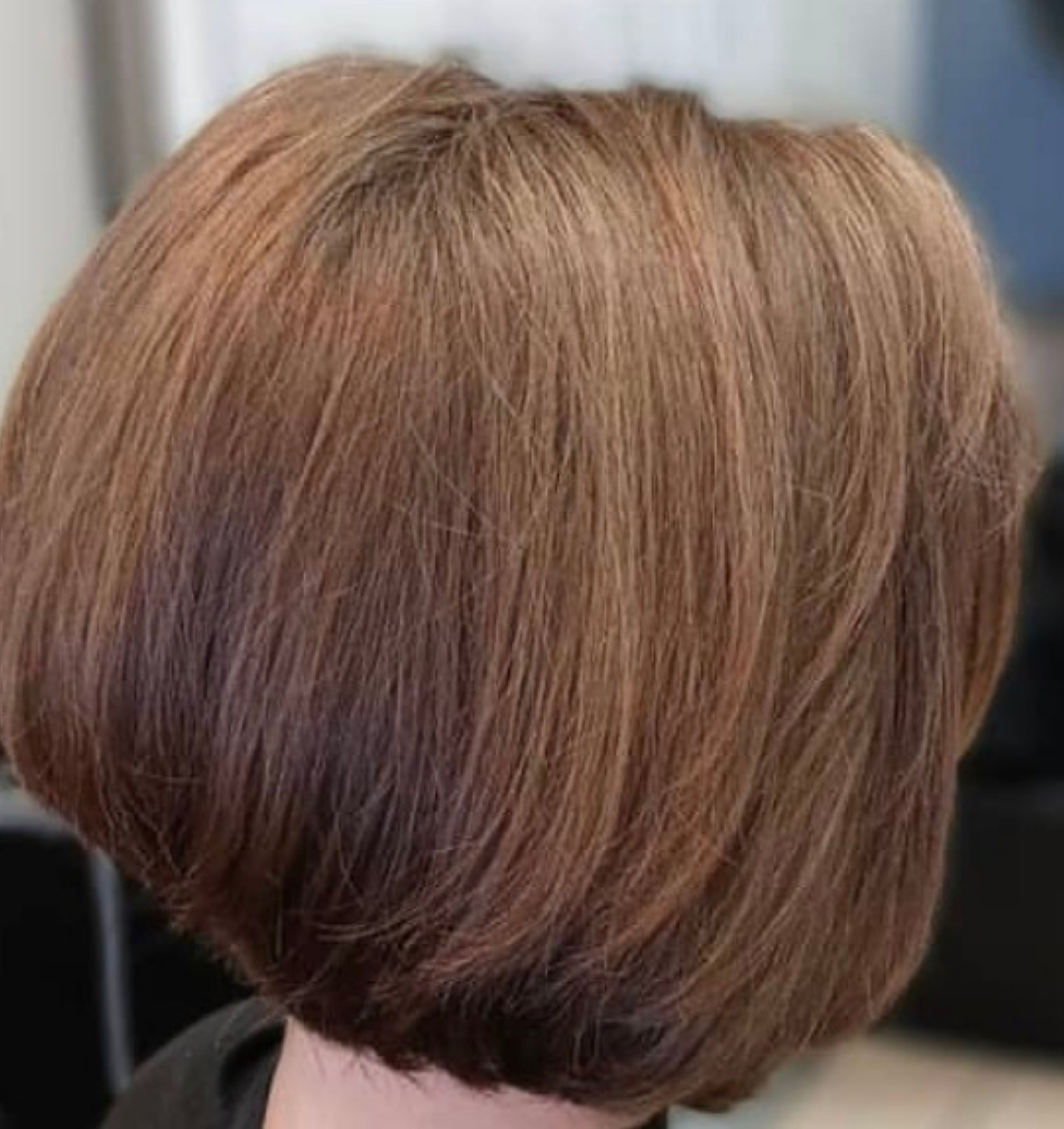 After: Balanced bob with layering