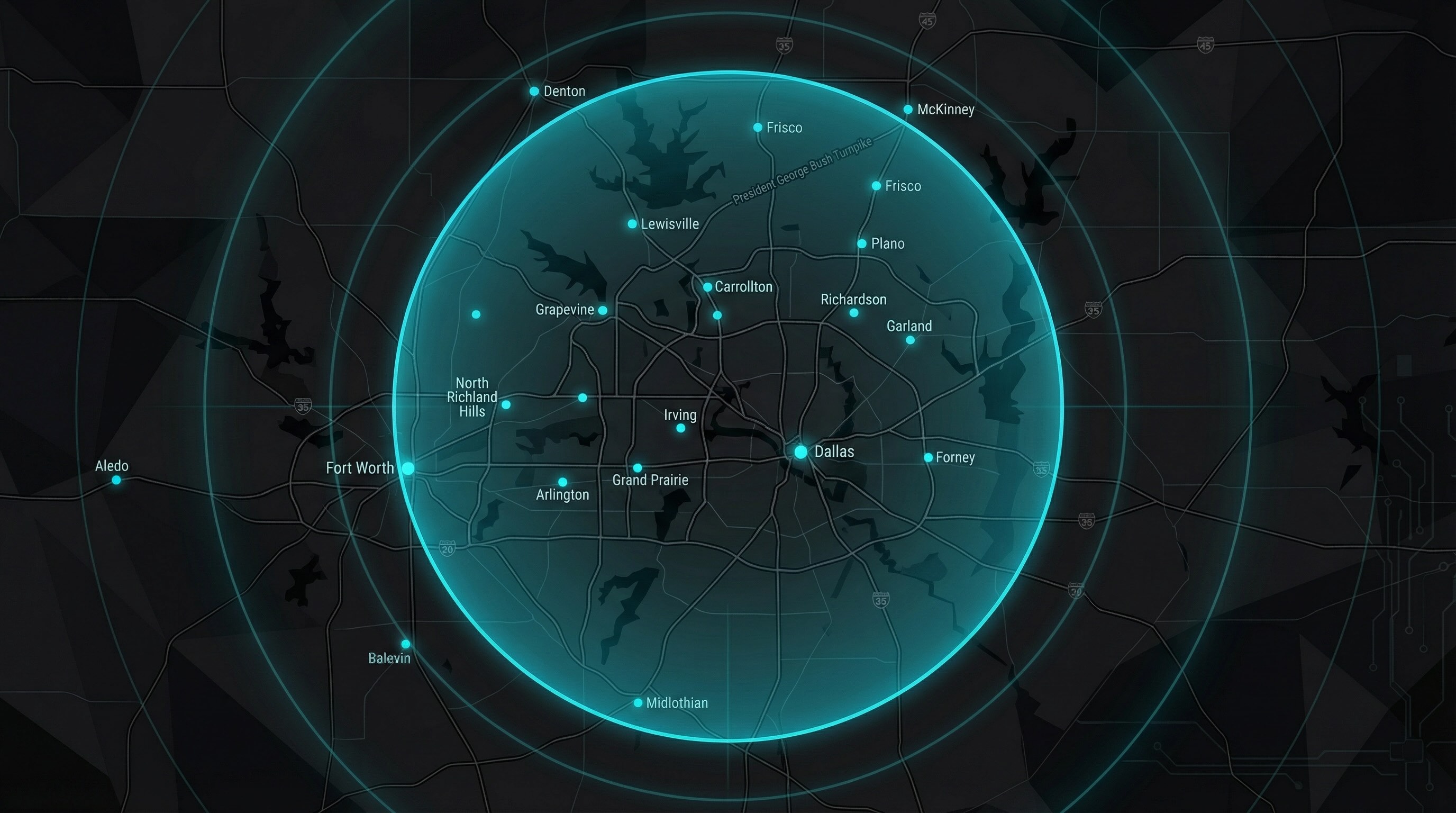 Metroplex Pin Map Kaptiv.Media — High-End Real Estate Media Marketing