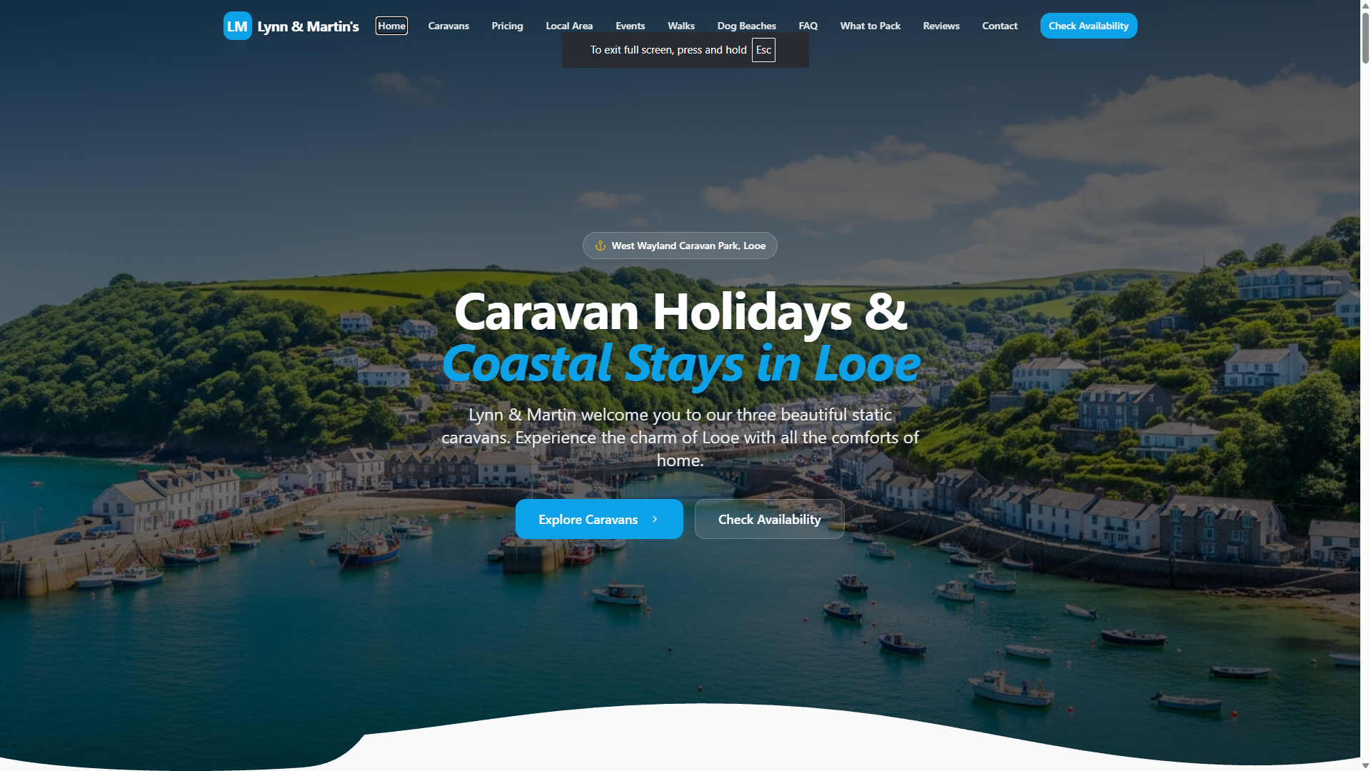 Caravan Stays Cornwall