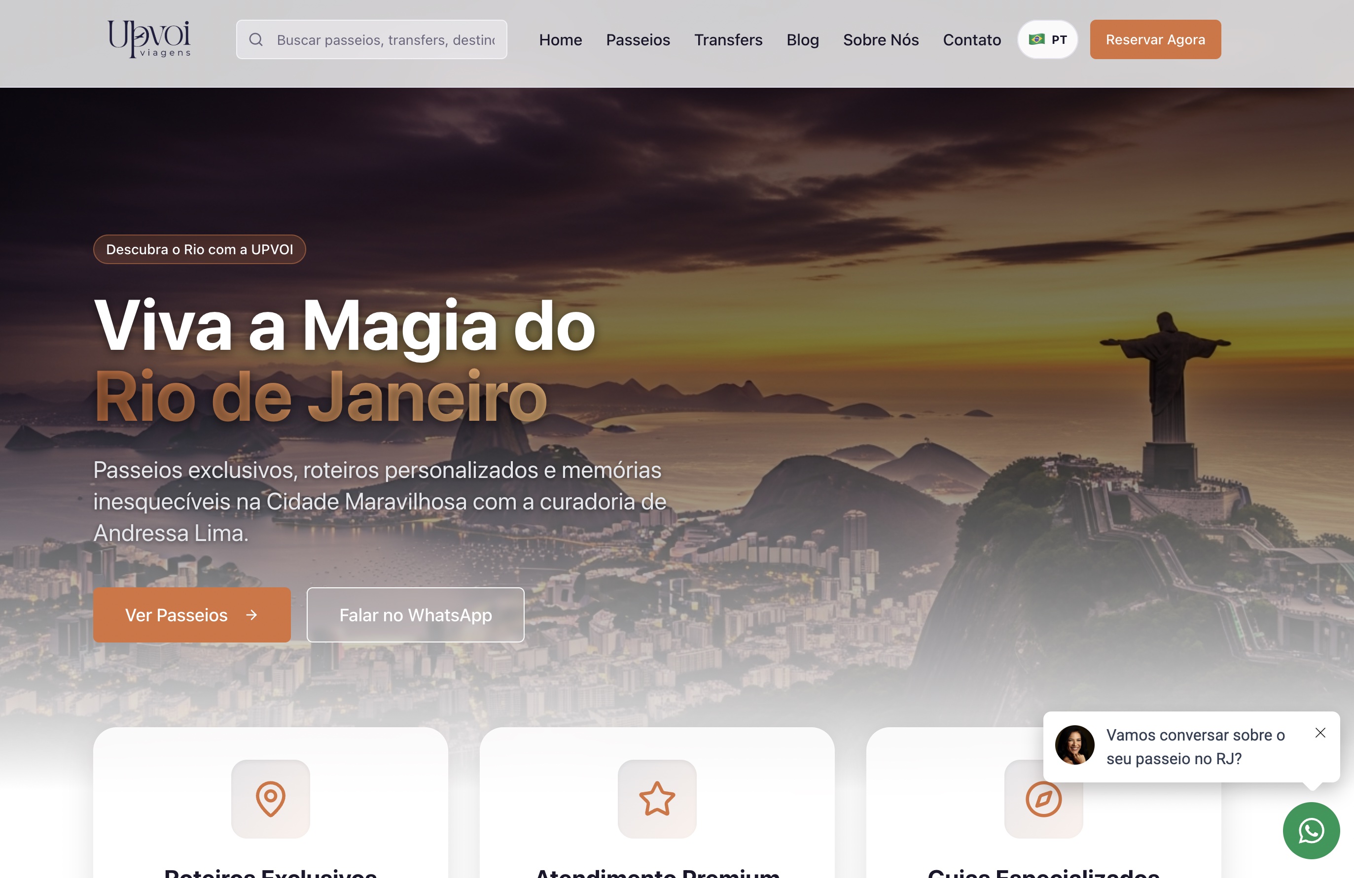 Upvoi Viagens — Site de Alta Conversão MKT Brazil