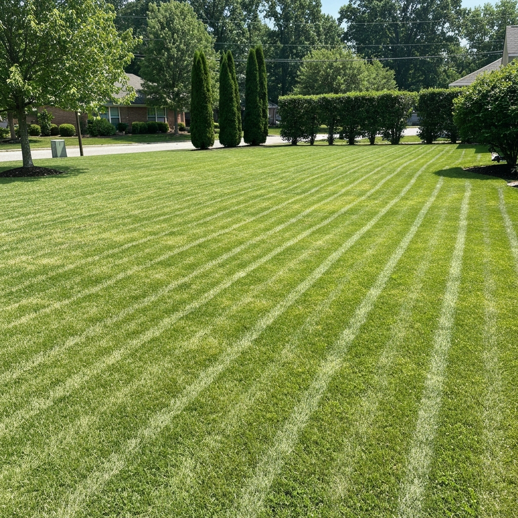 Clean, debris-free lawn after cleanup