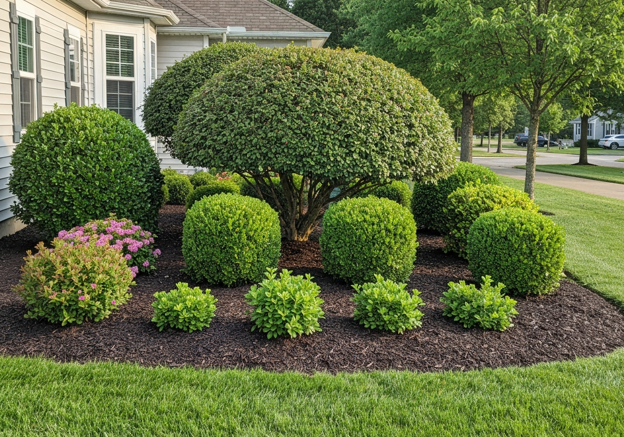 Custom planting beds and mulch