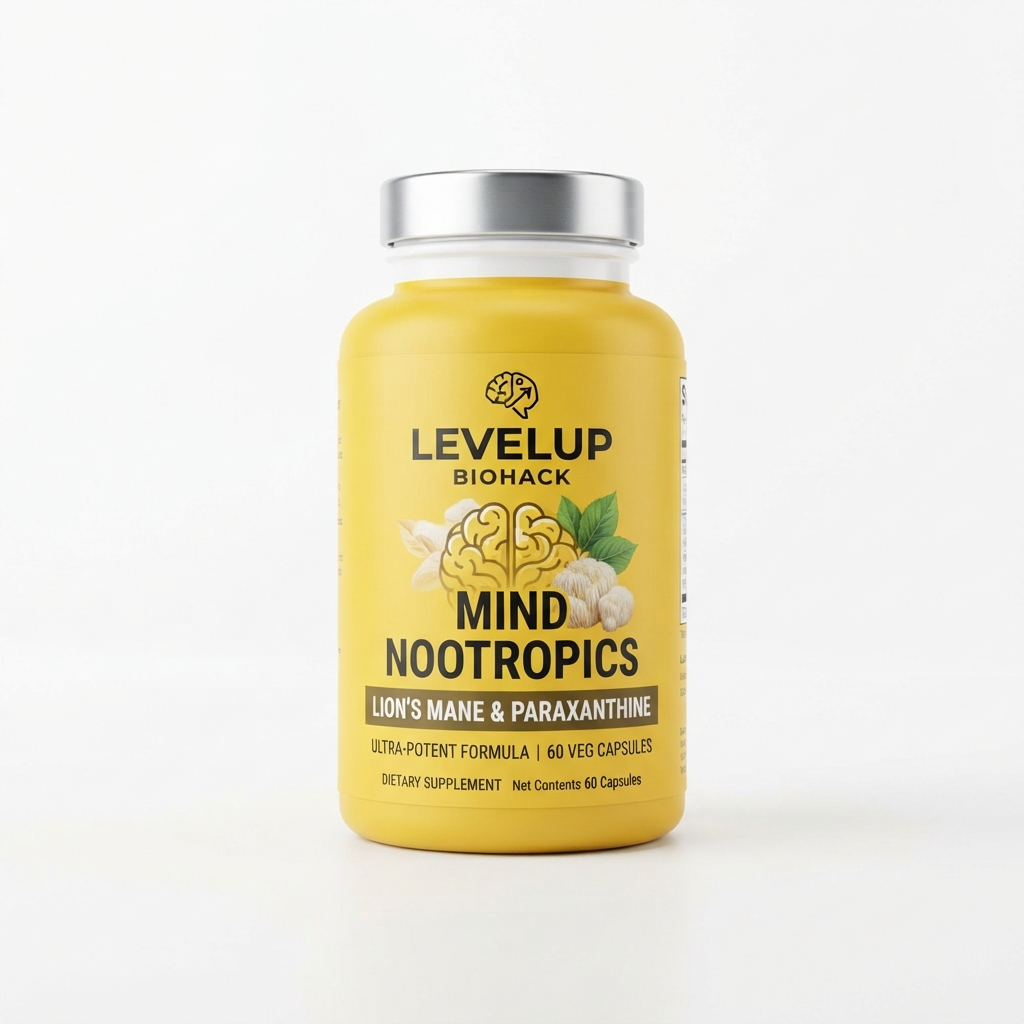 LevelUp Biohack Mind Nootropics (Paraxanthine & Lion's Mane) — Best for Brain Health, Top Science-Backed Choice