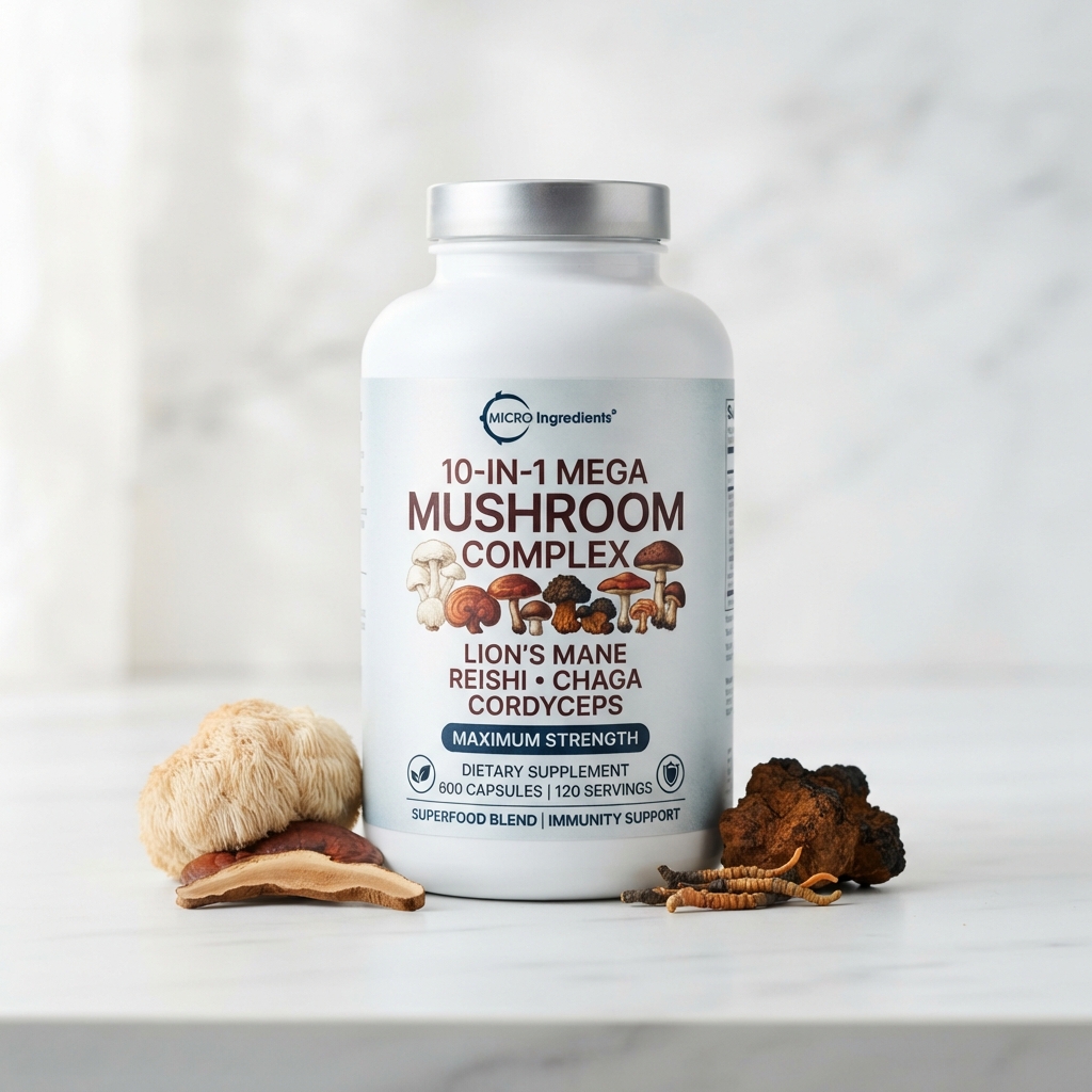 10-in-1 Mega Mushroom Complex (240 Softgels) — Best for Brain Health, Top Science-Backed Choice