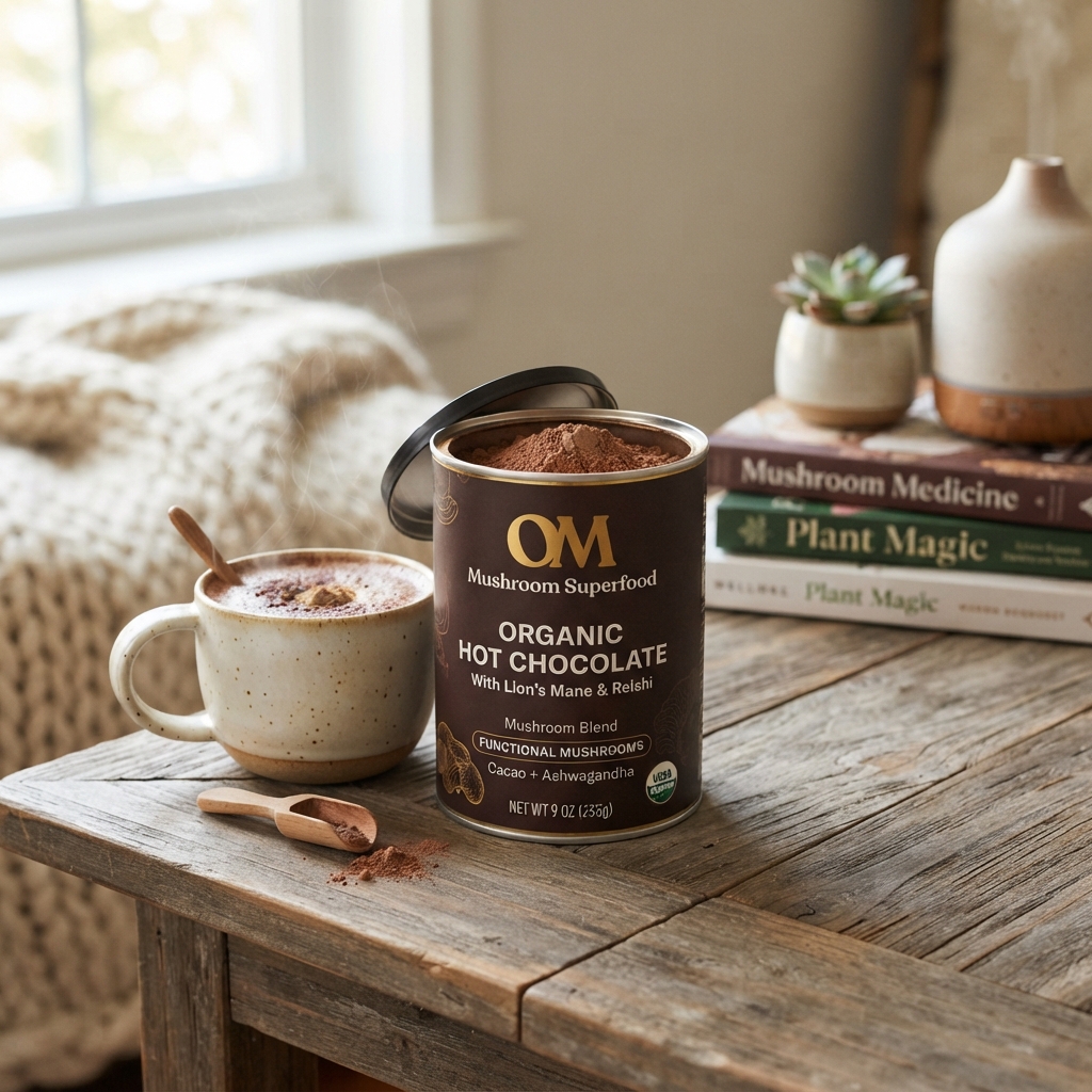 OM Mushroom Superfood Hot Chocolate Blend — Best for Stress Relief, Best for Beginners