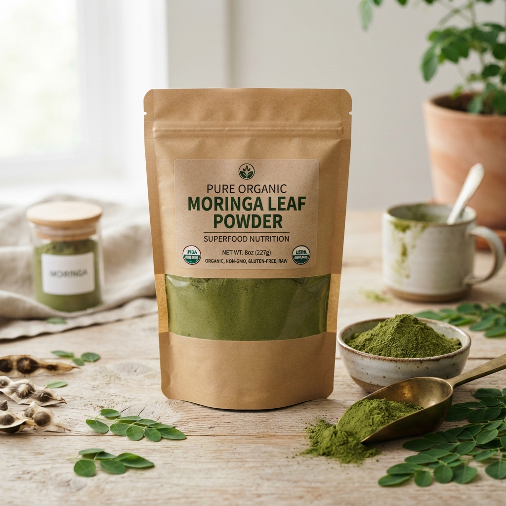 Organic Moringa Leaf Powder (1.1 lbs) — Best for Home Apothecary, Top Science-Backed Choice