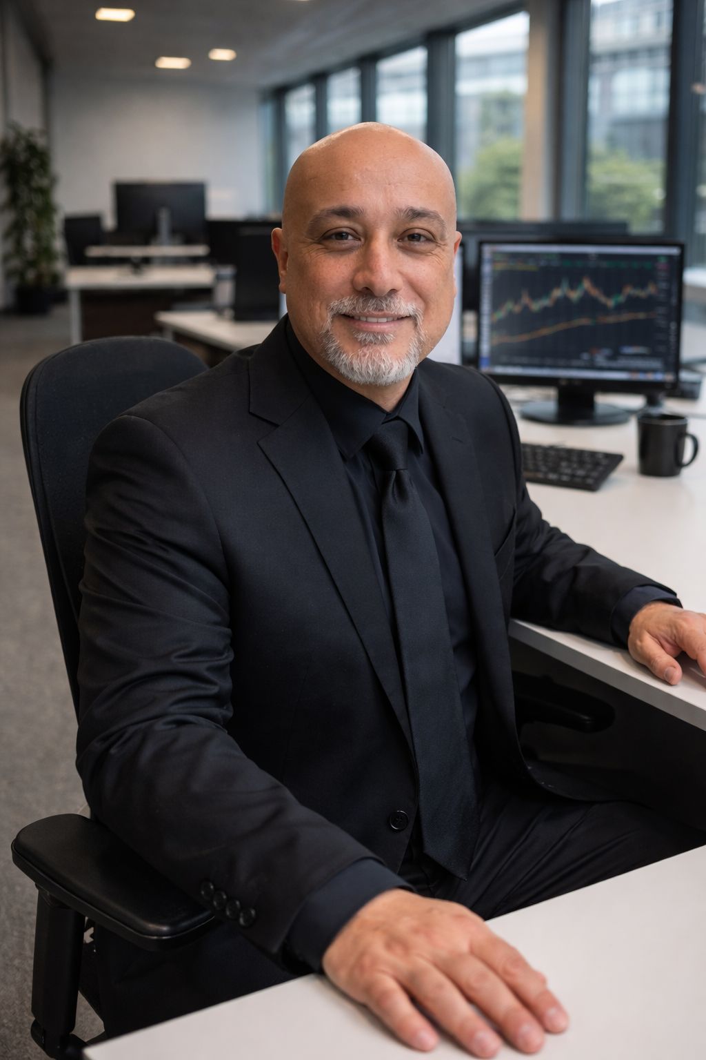 Erfahrener Versicherungsmakler des Finanzcenter Aachen bei der persönlichen Beratung im Büro