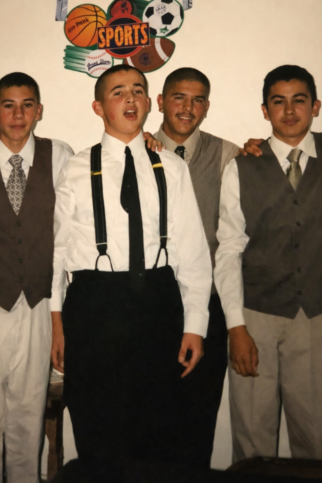 Uly the Barber (left) with friends in the early days