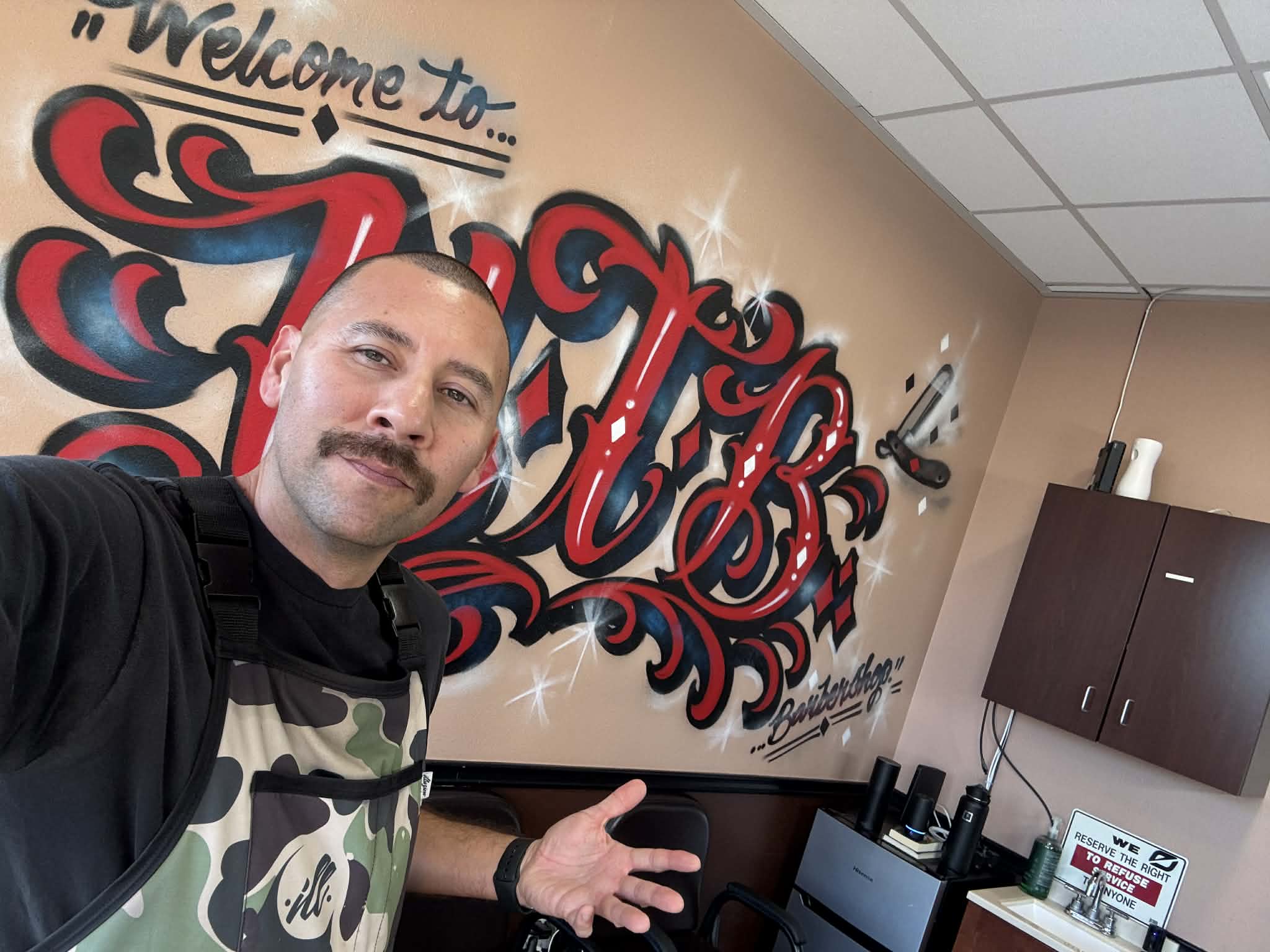 Uly the Barber in his Chino Hills barber shop