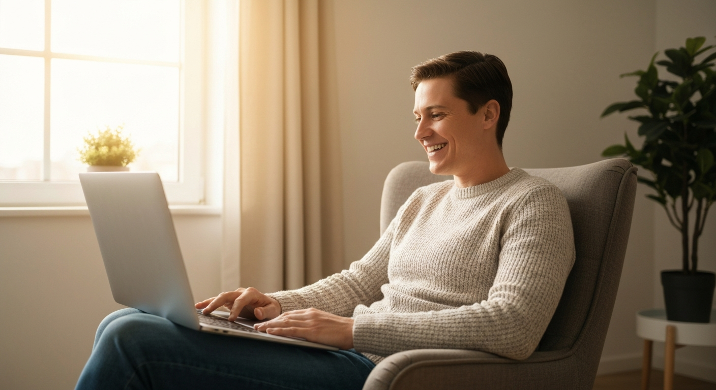 Person attending online info session