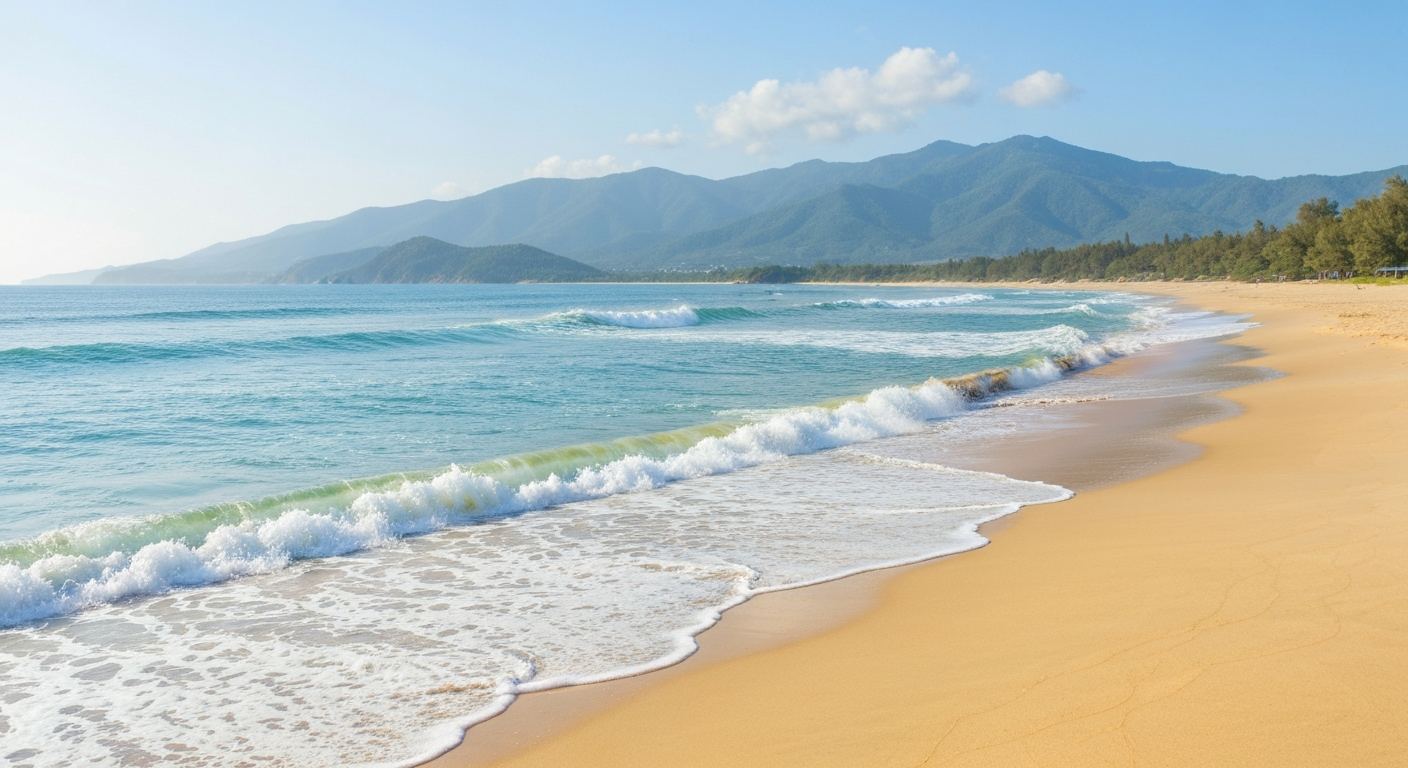 Serene beach with gentle waves