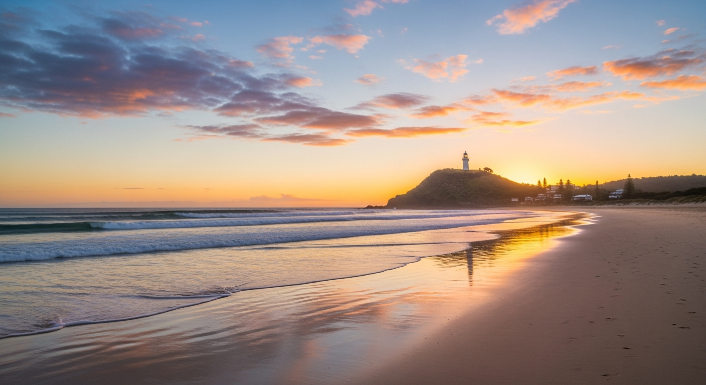 Byron Bay sunrise over the ocean