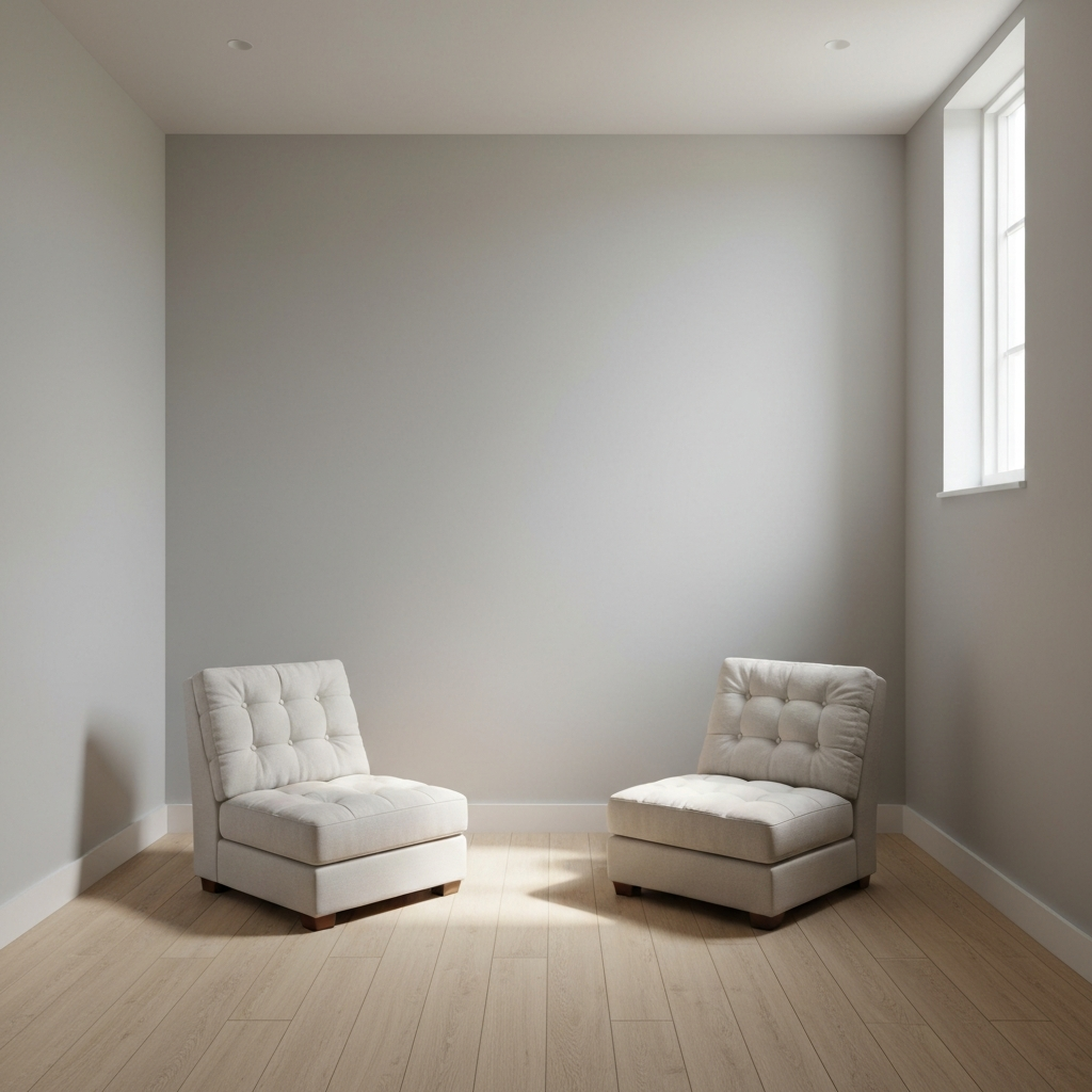 Serene private meditation space with two chairs
