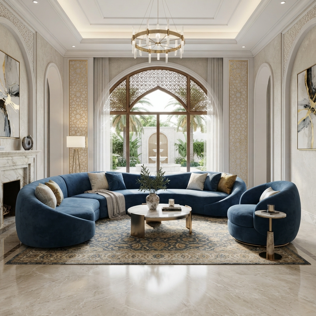 طقم كنب سحابي أزرق