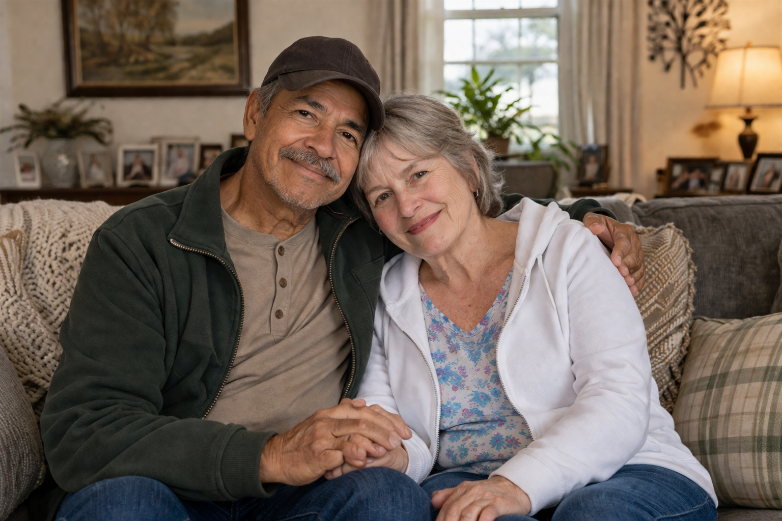 Relieved couple after selling their home