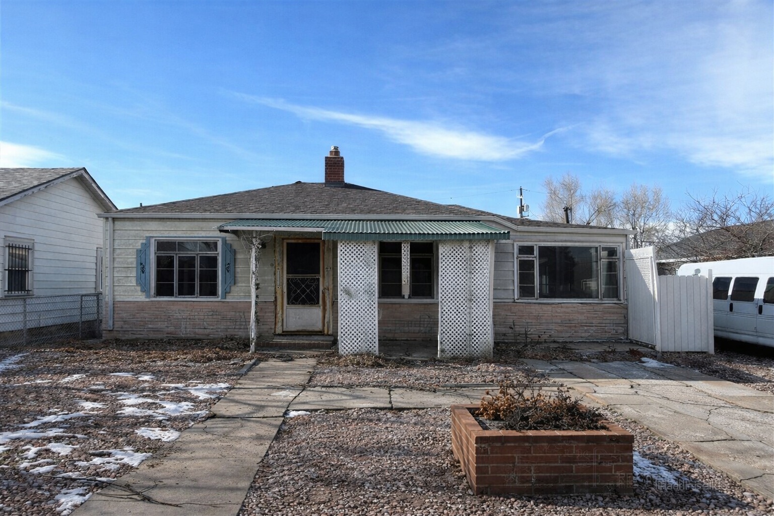 Distressed home exterior
