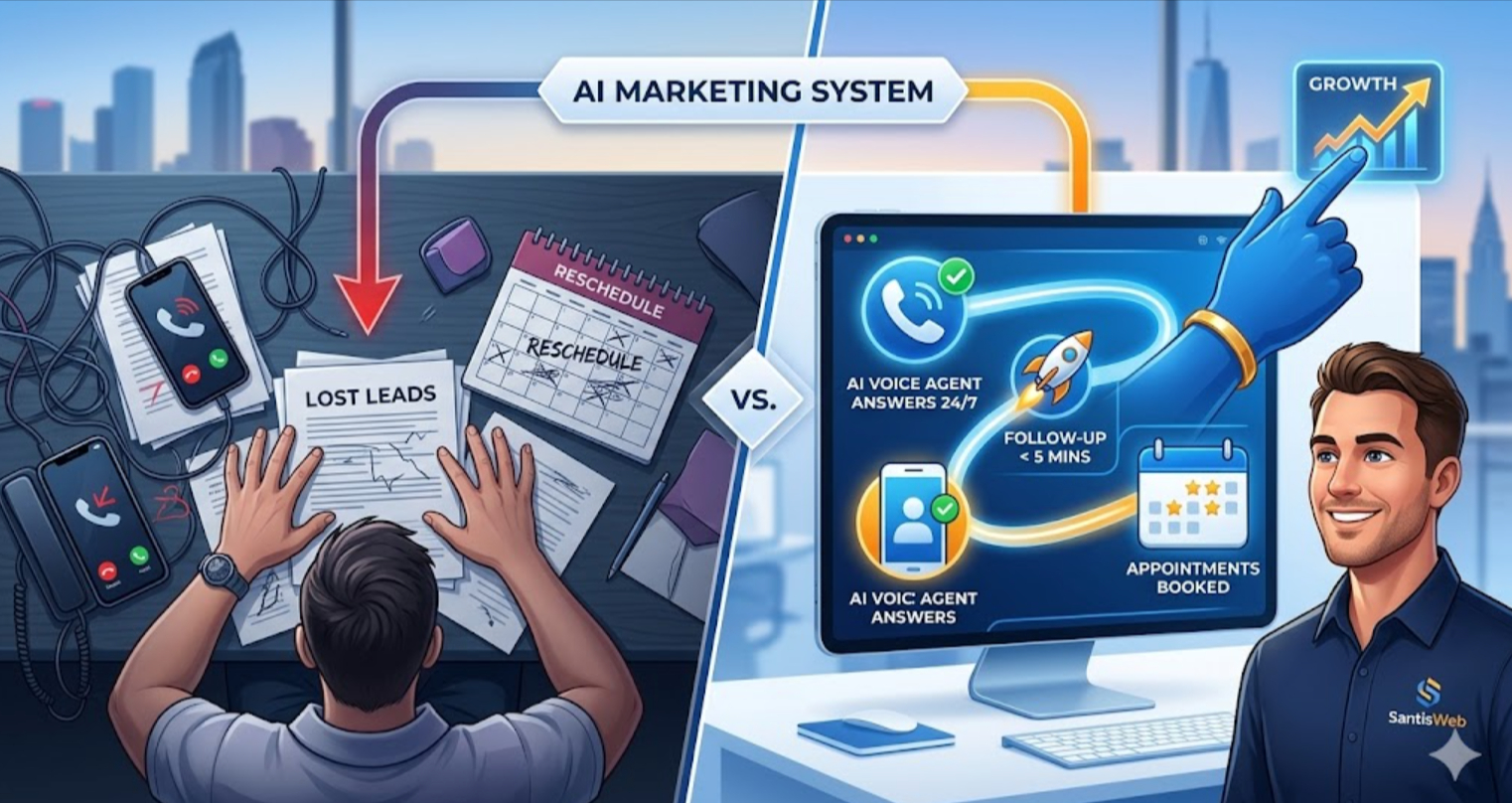 Why Your Service Business is Losing Clients (And How AI Fixes It) - SantisWeb Blog