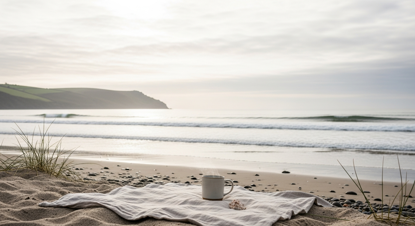 Calm coastal view in Cornwall