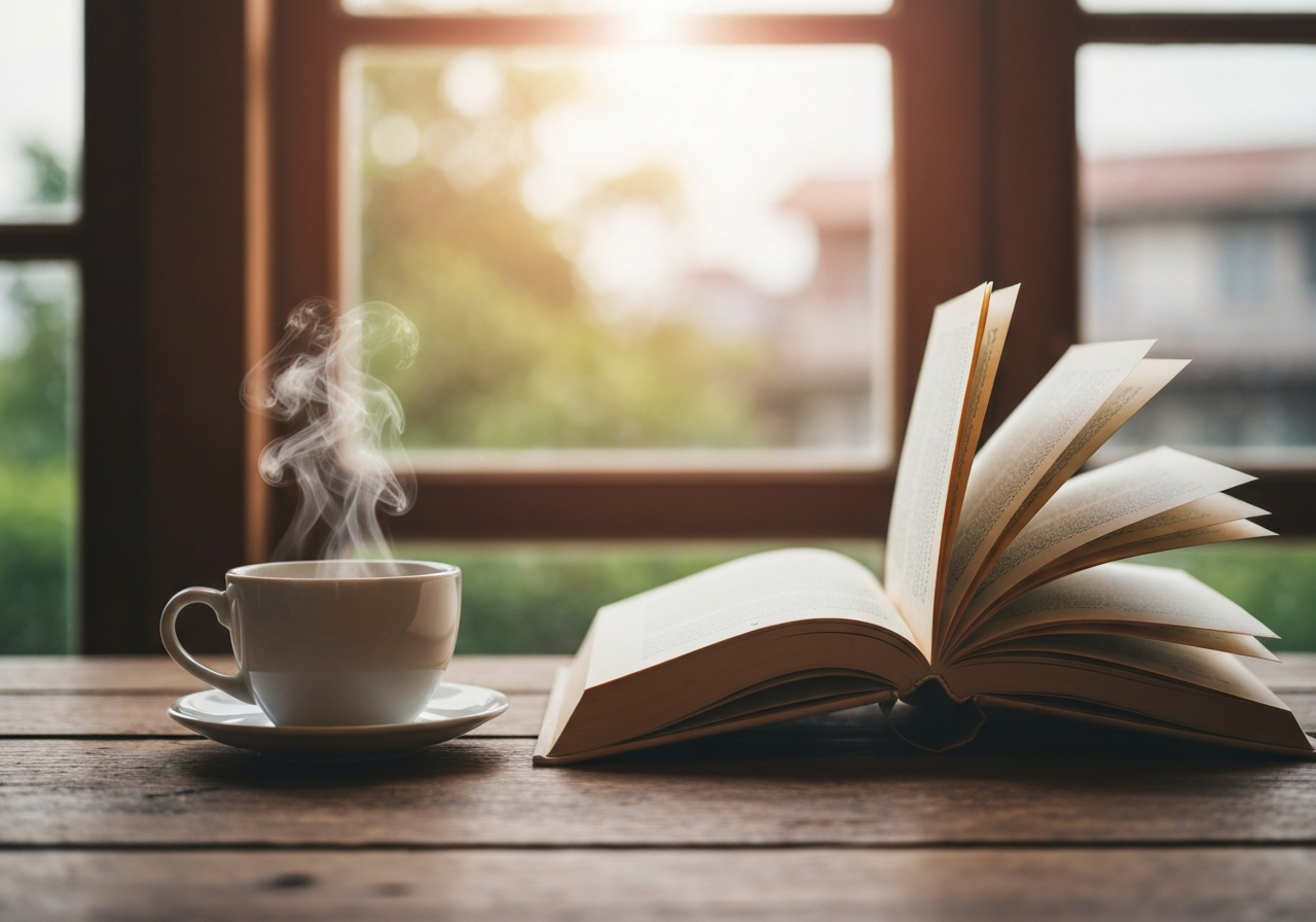 Cozy coffee moment