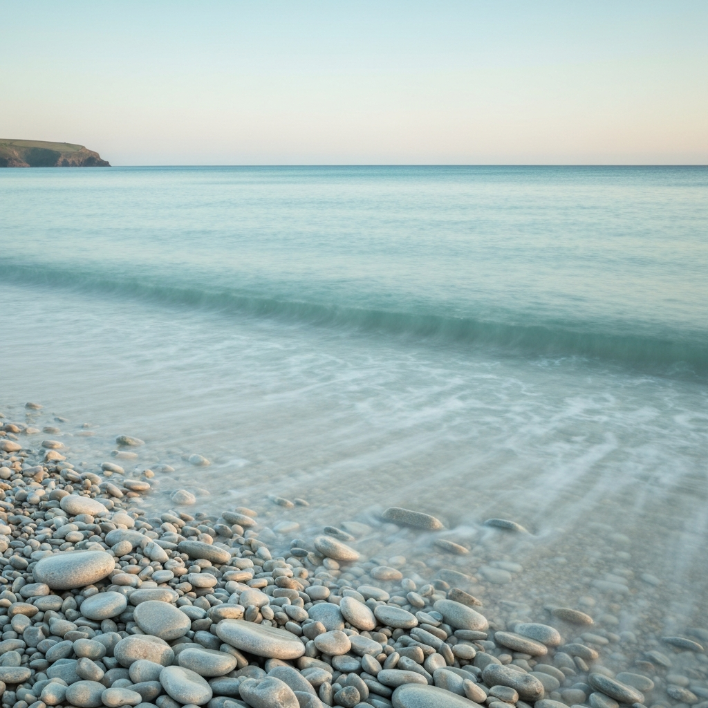 Clear water over pebbles