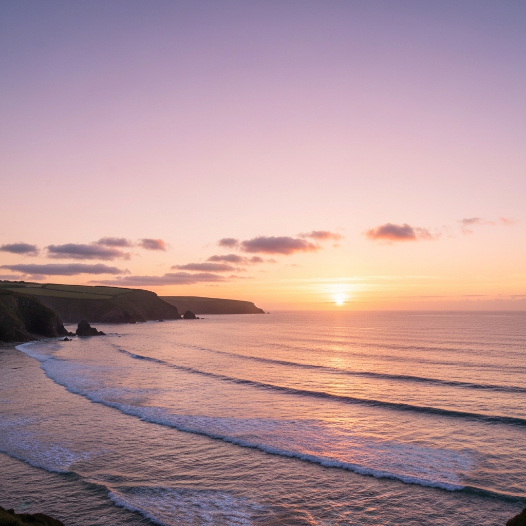 Sunset over calm sea