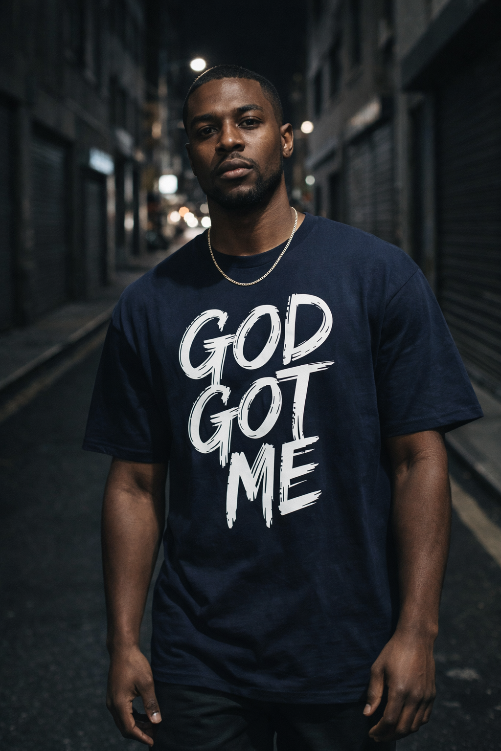 Model wearing God Got Me tee