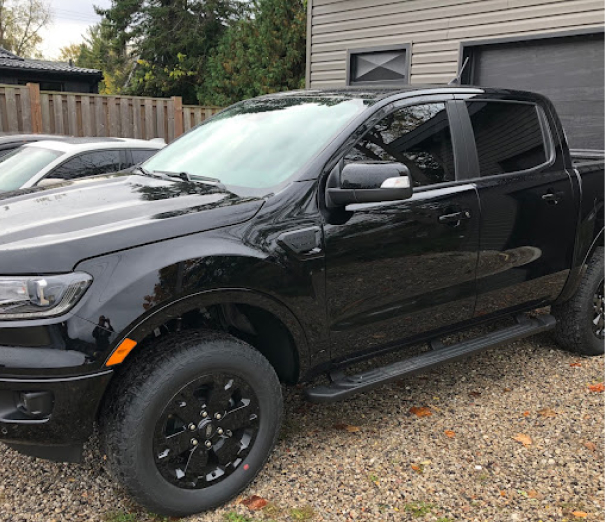 Truck with tinted windows
