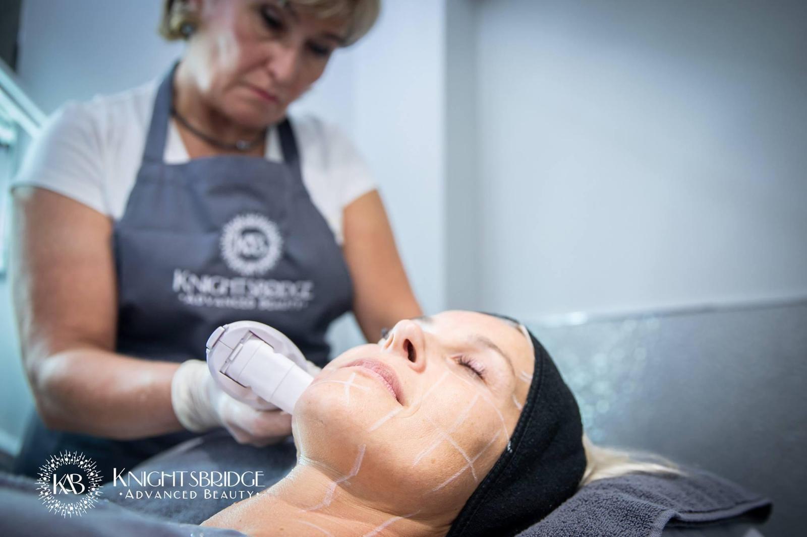 Expert practitioner performing HIFU non-surgical facelift at Knightsbridge Advanced Beauty clinic