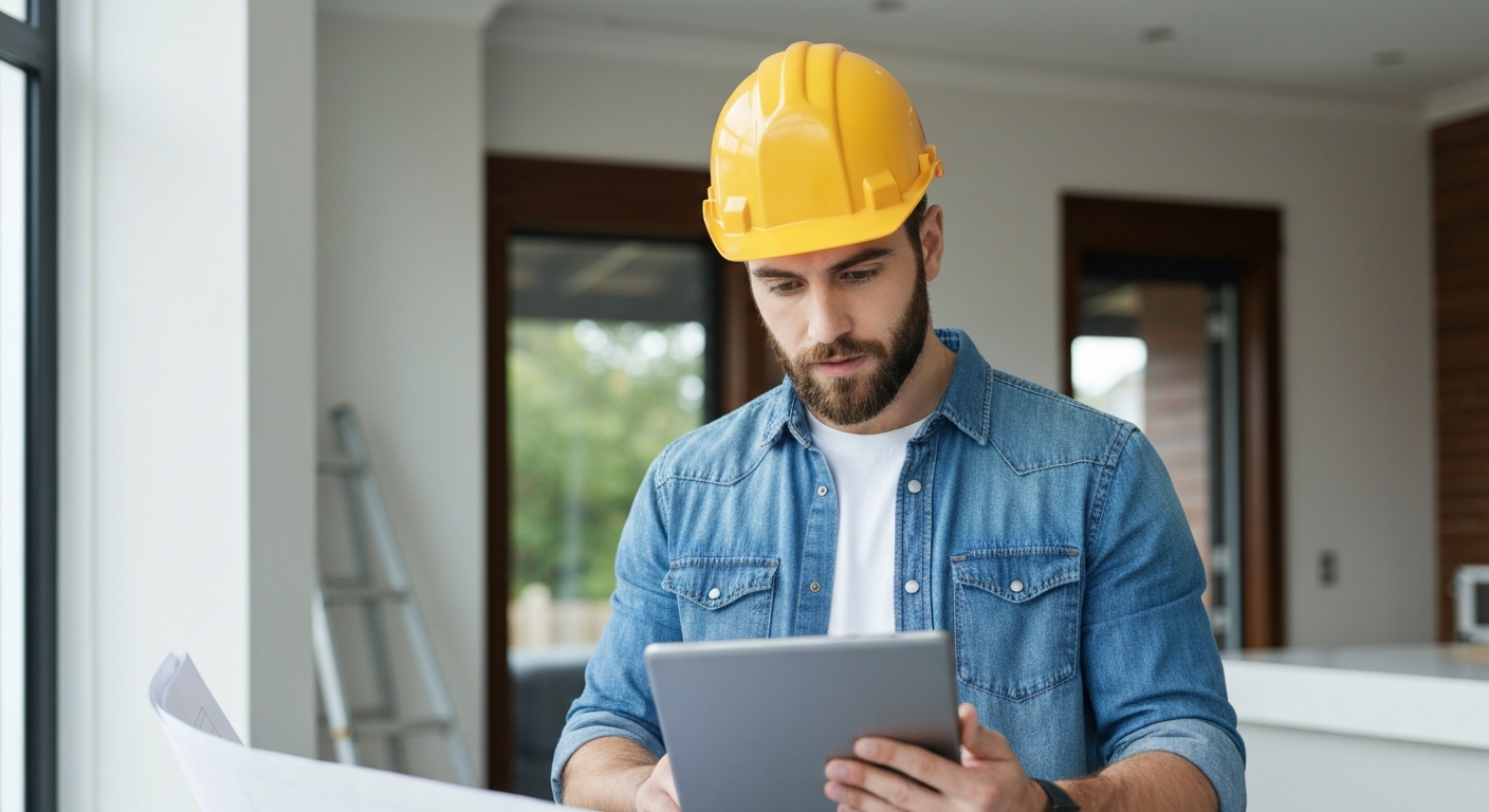 Professional contractor on a job site