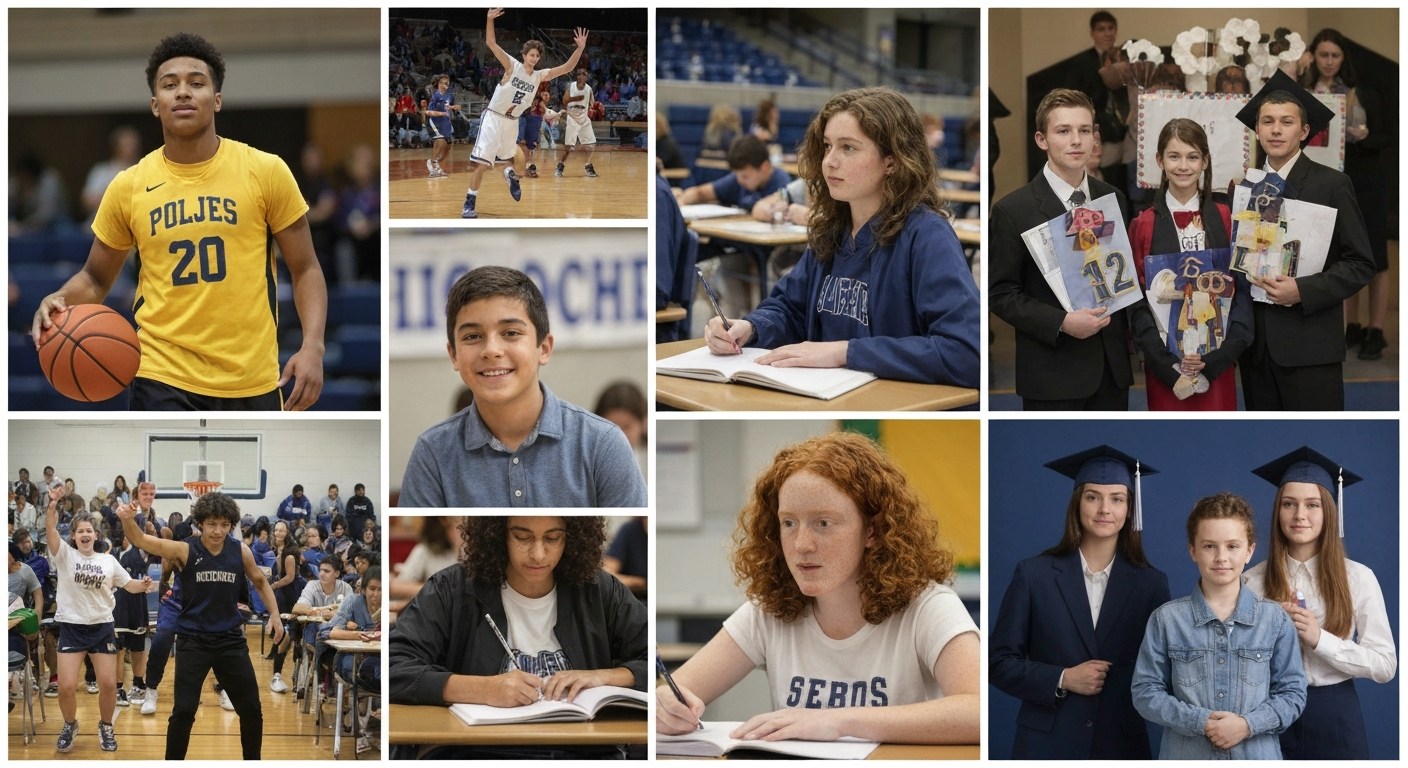 High School Life Photo Collage