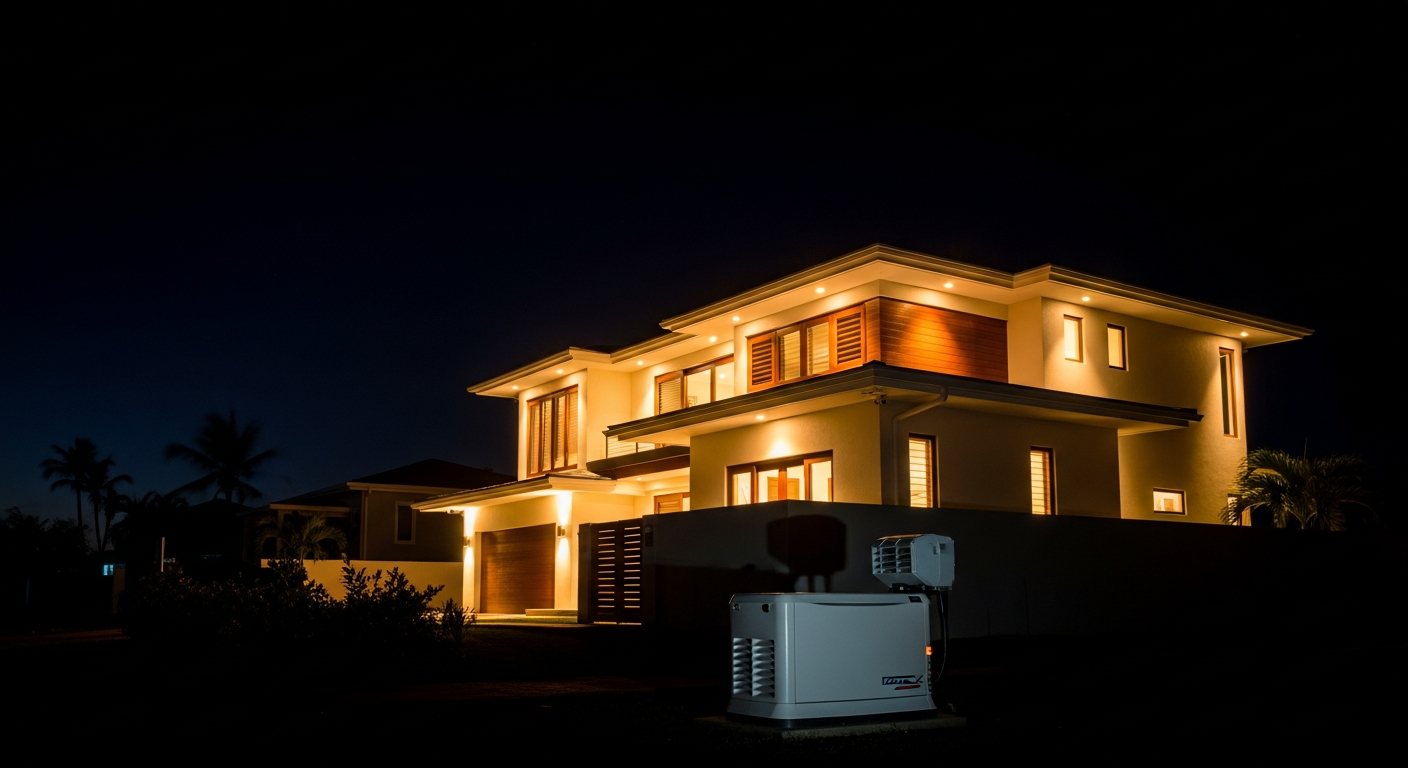 Home powered by propane generator