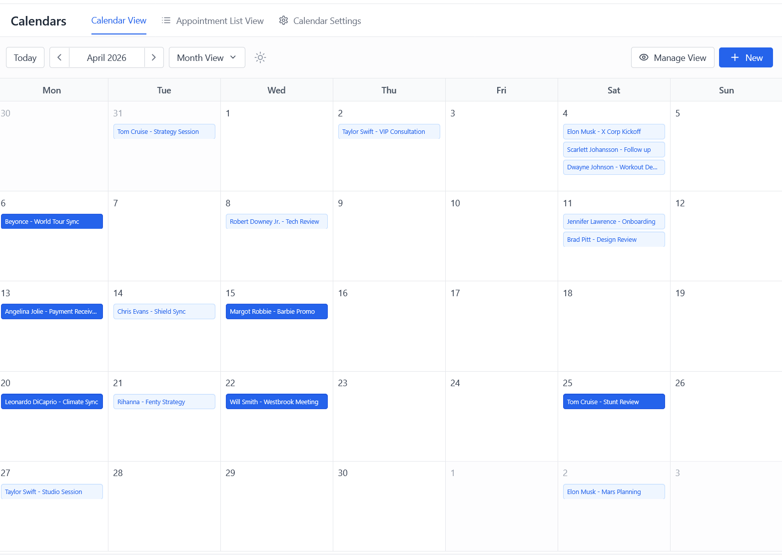Calendar Management