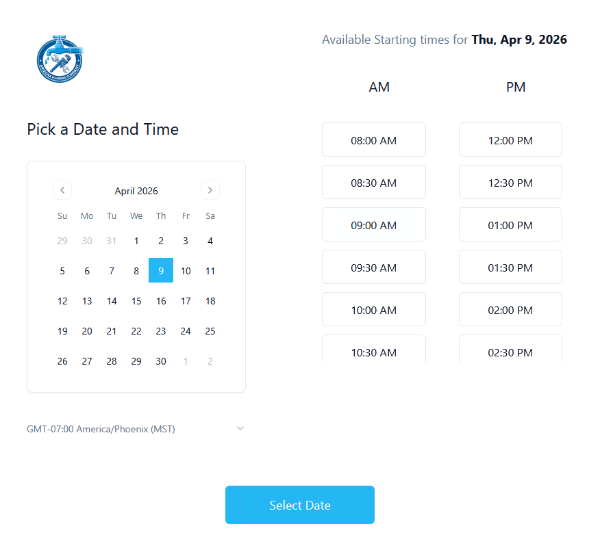 Online Booking Calendar