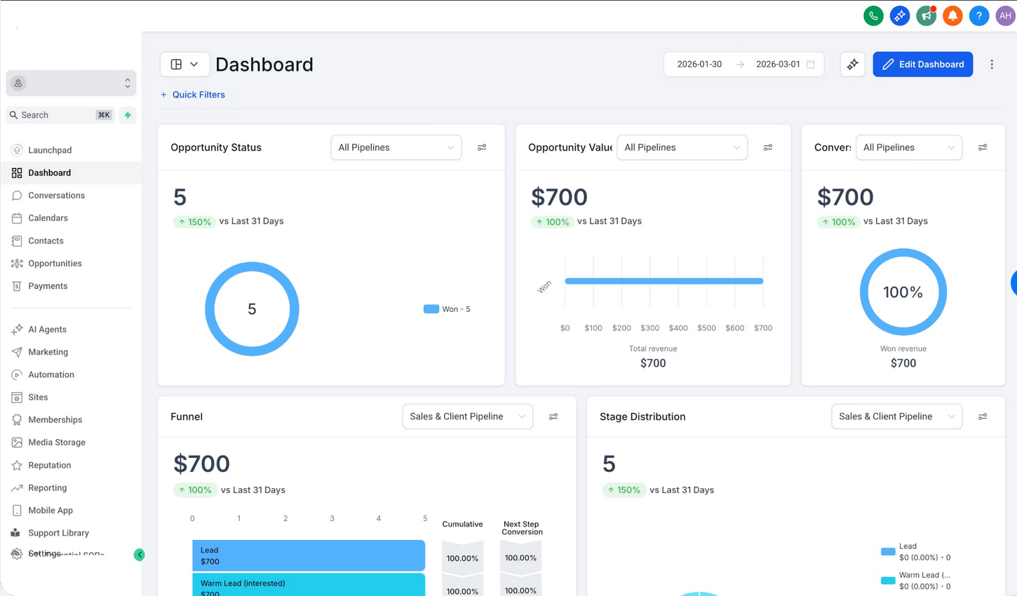 CRM Dashboard