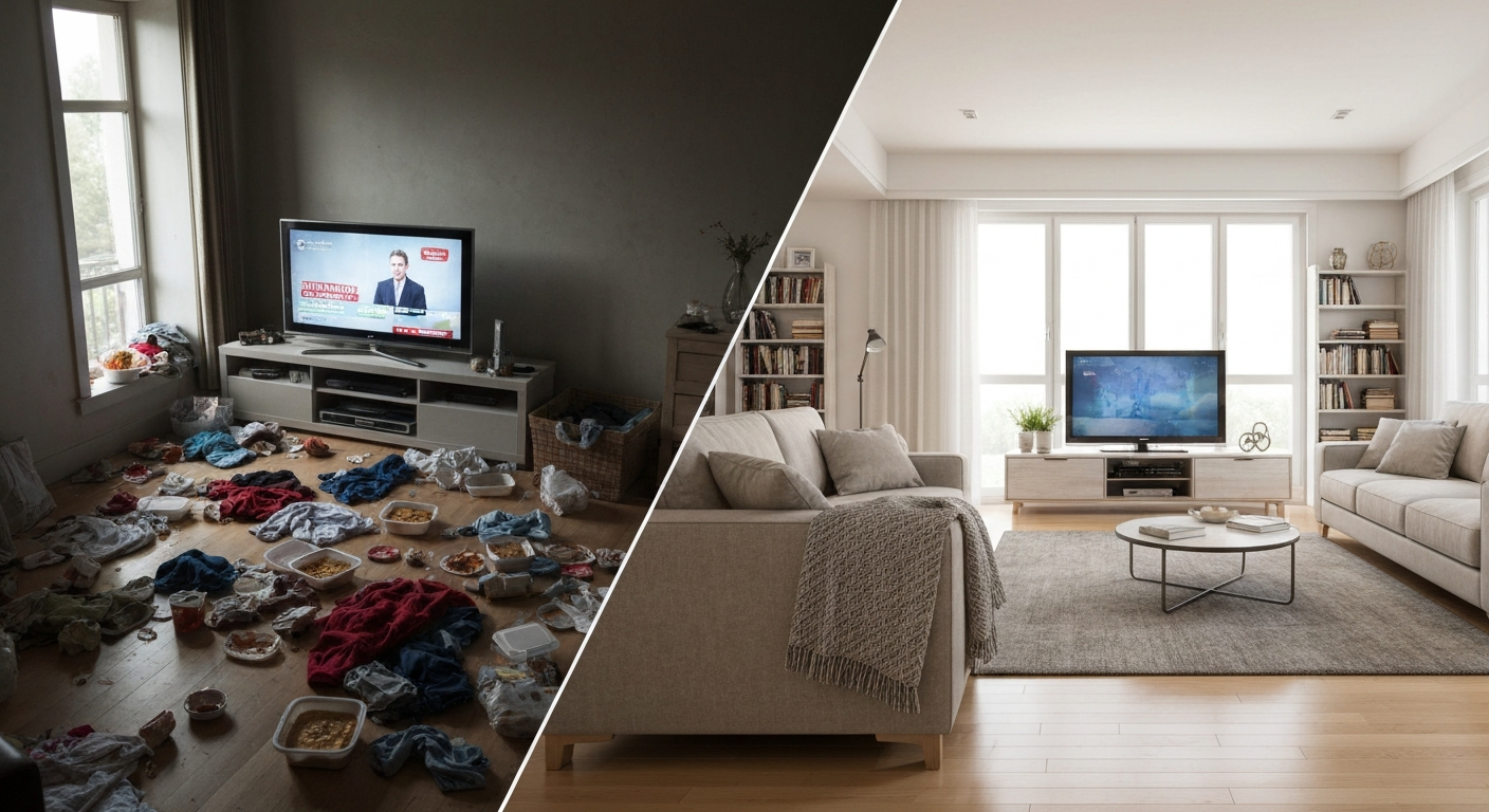 Before and after cleaning comparison