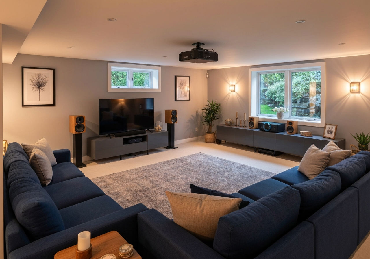 Finished basement living room