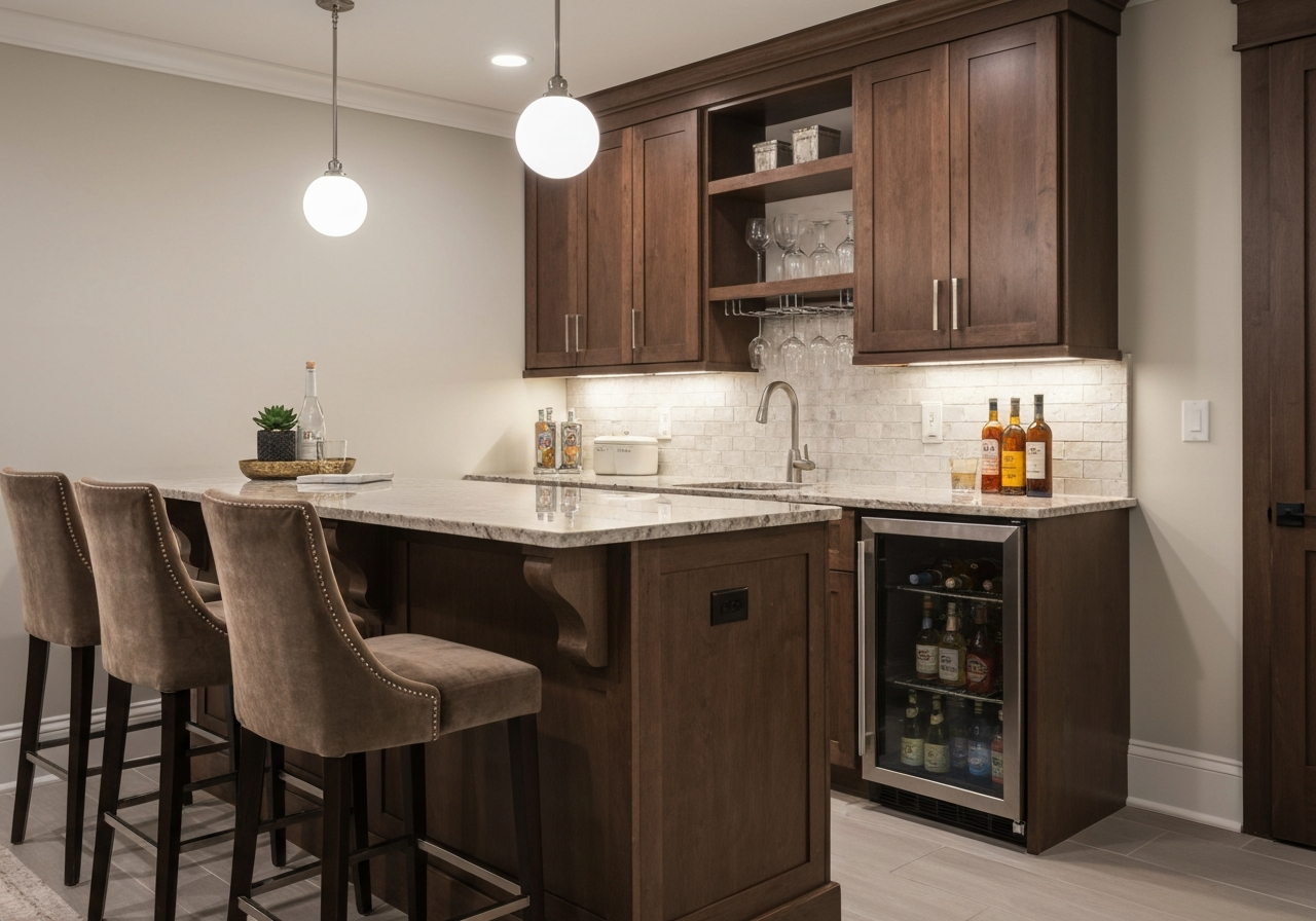 Basement wet bar