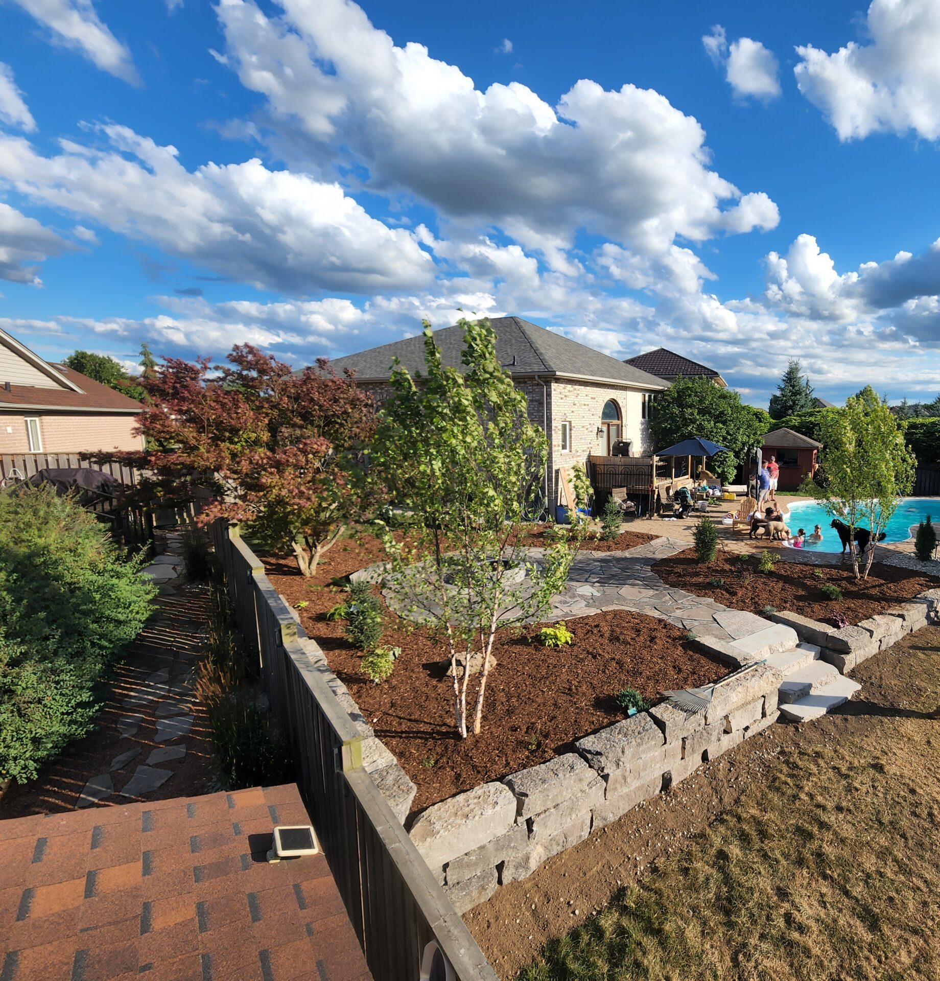 Curved lawn edge landscaping