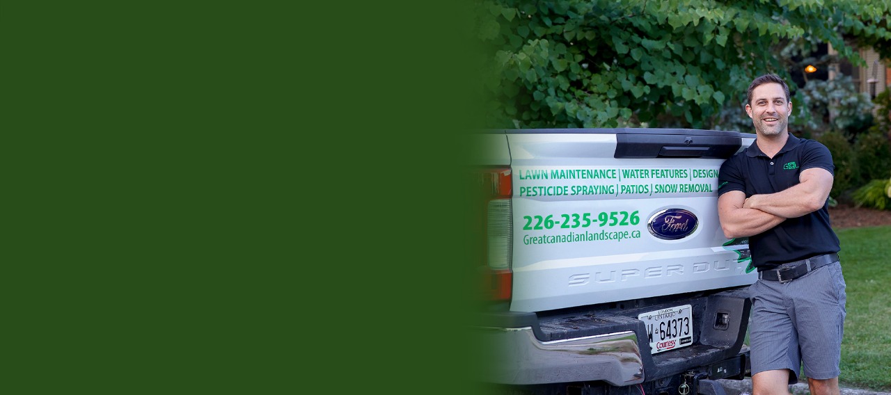 Landscaping expert with truck