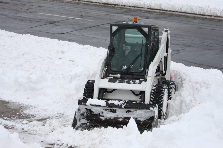 Emergency snow removal with skid steer