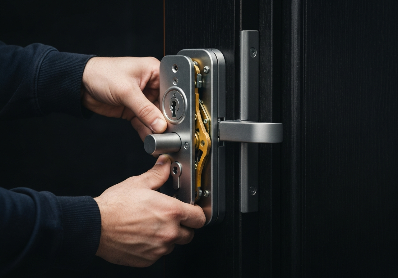 Serrurier professionnel en Suisse intervenant en urgence sur une serrure