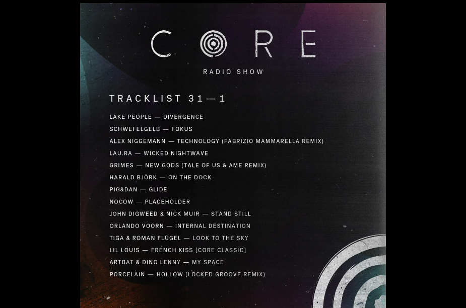 Core Radio Show - Tracklist
