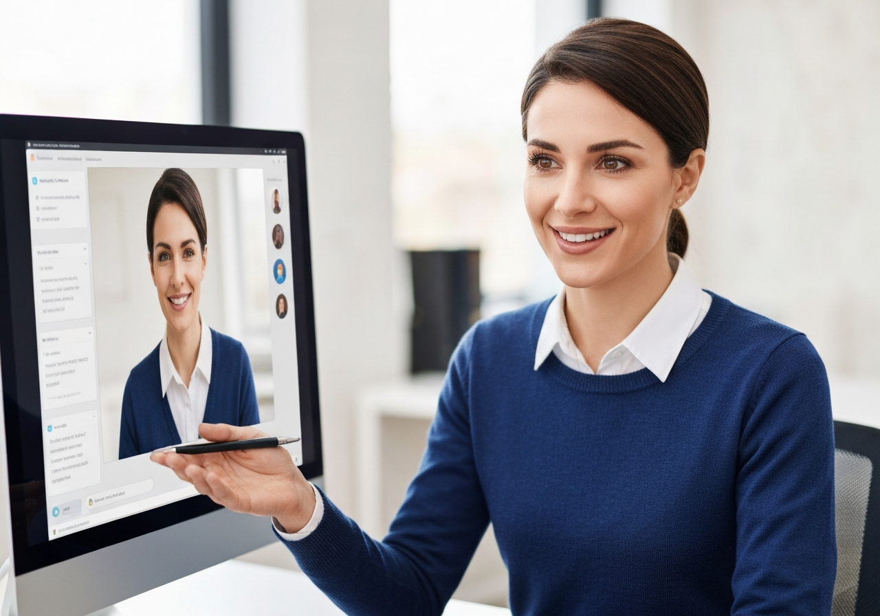 Teacher teaching online