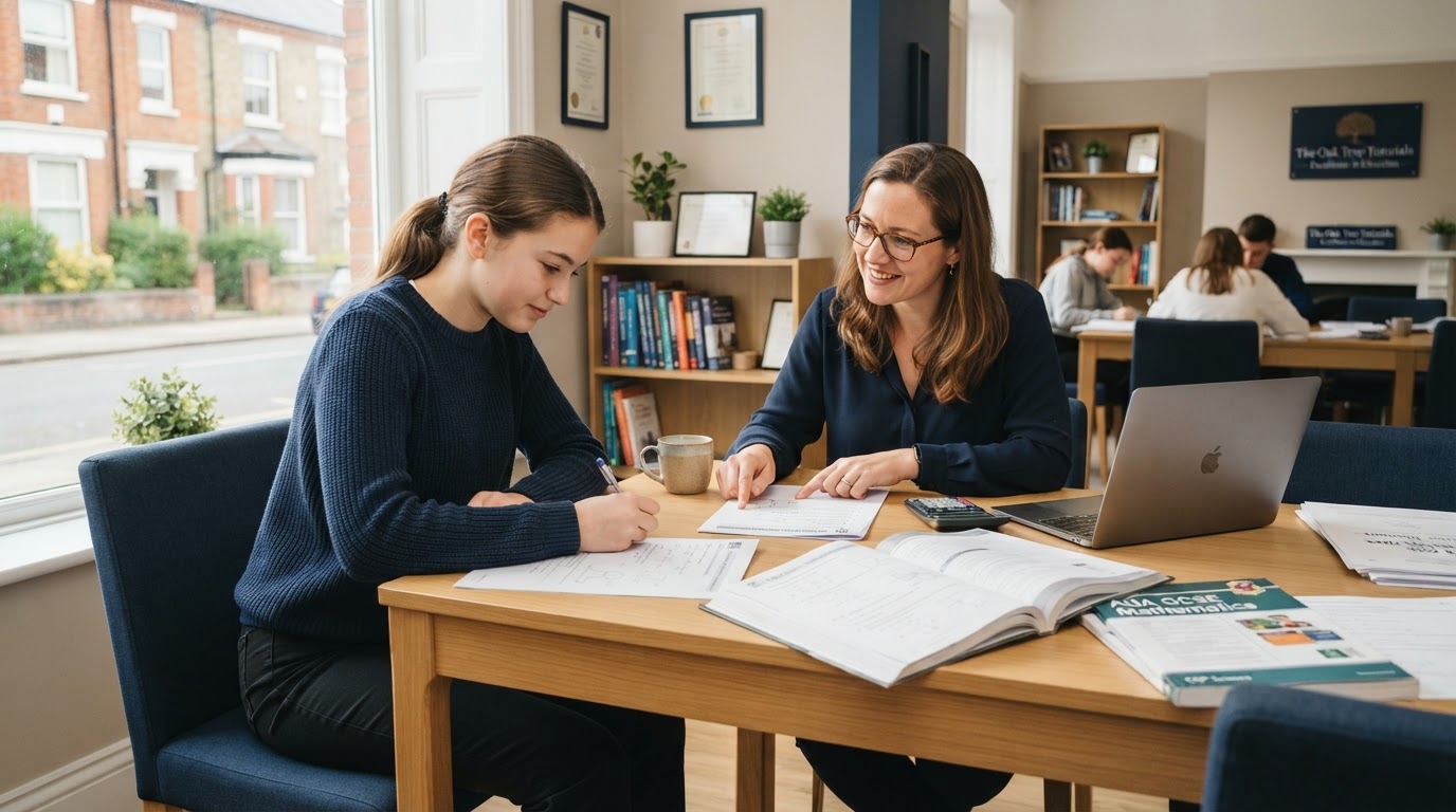 Daytime home education tuition at Oldham Tuition Centre with a tutor supporting a student