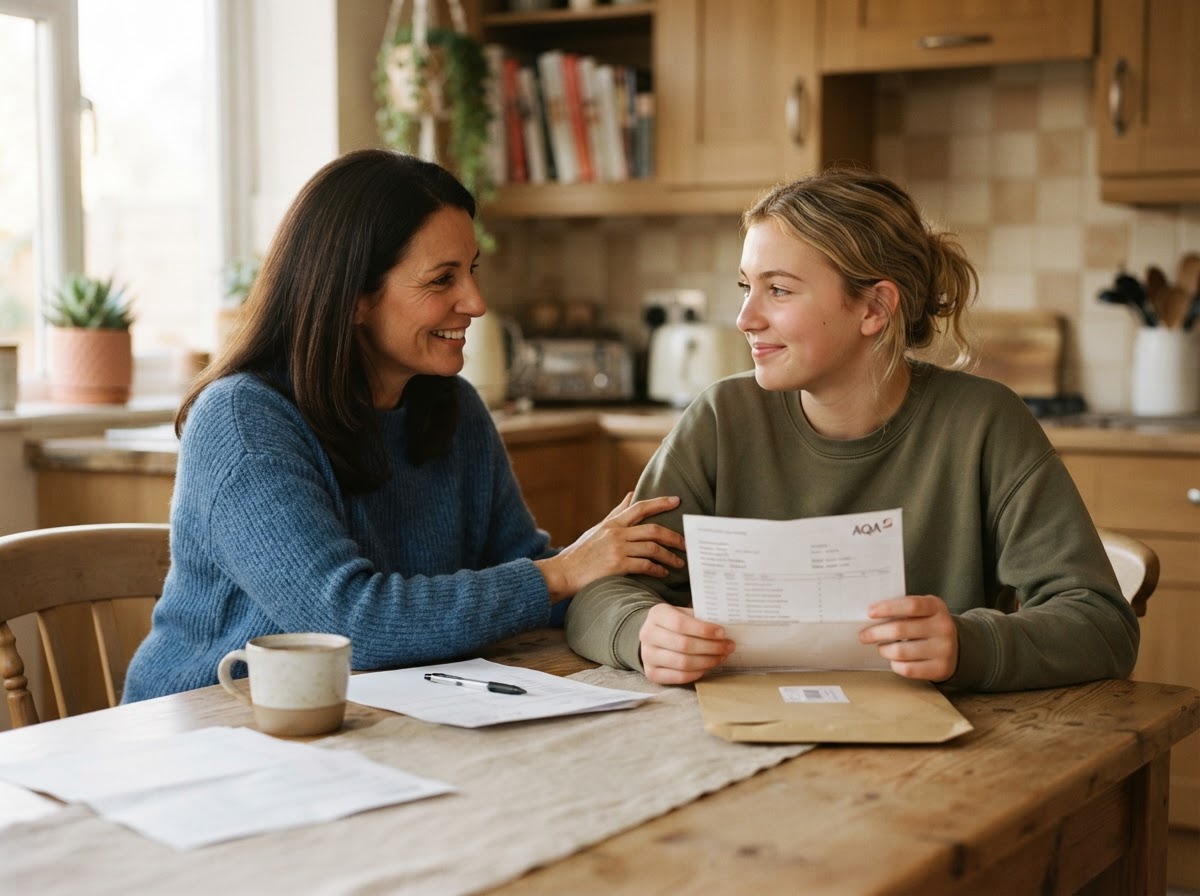 Parent supporting teenager after Grade 3 GCSE result