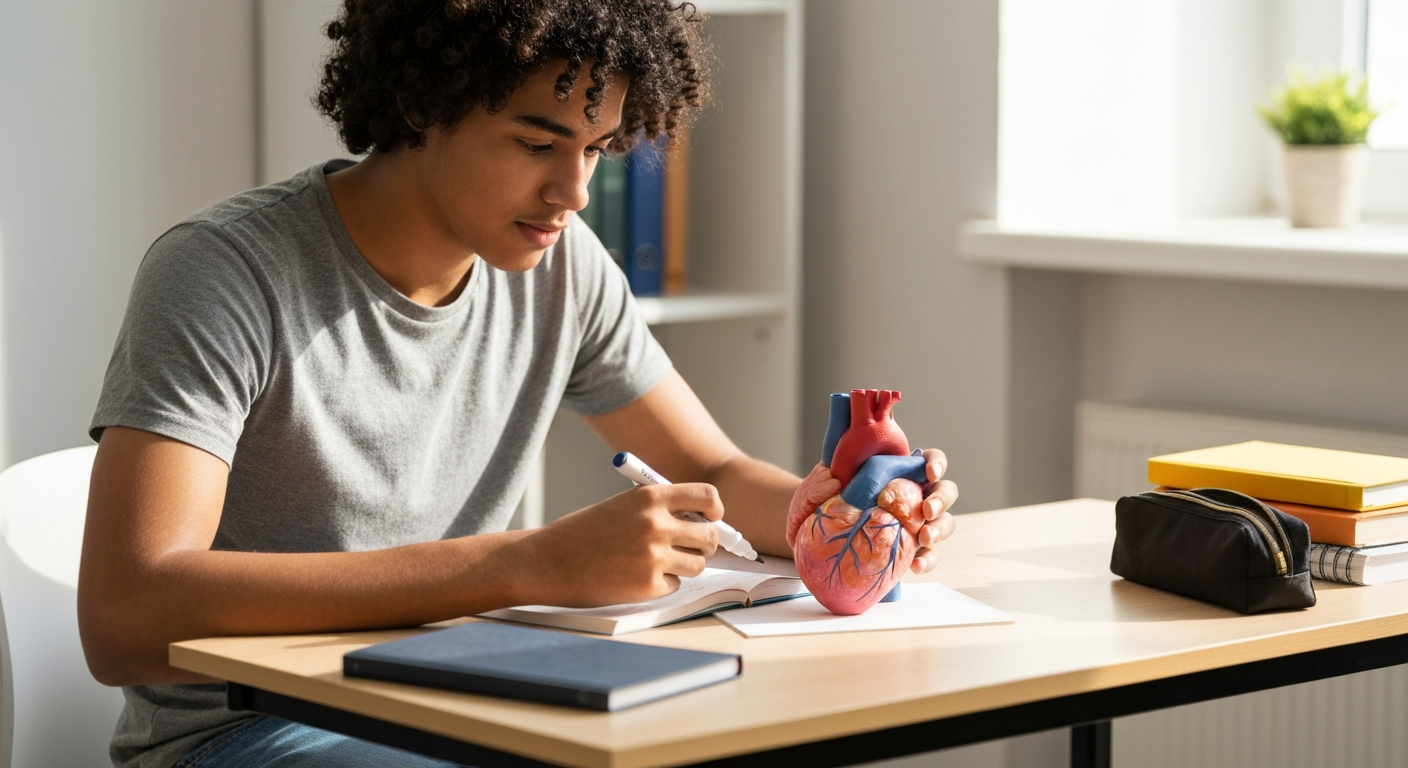 Student studying science