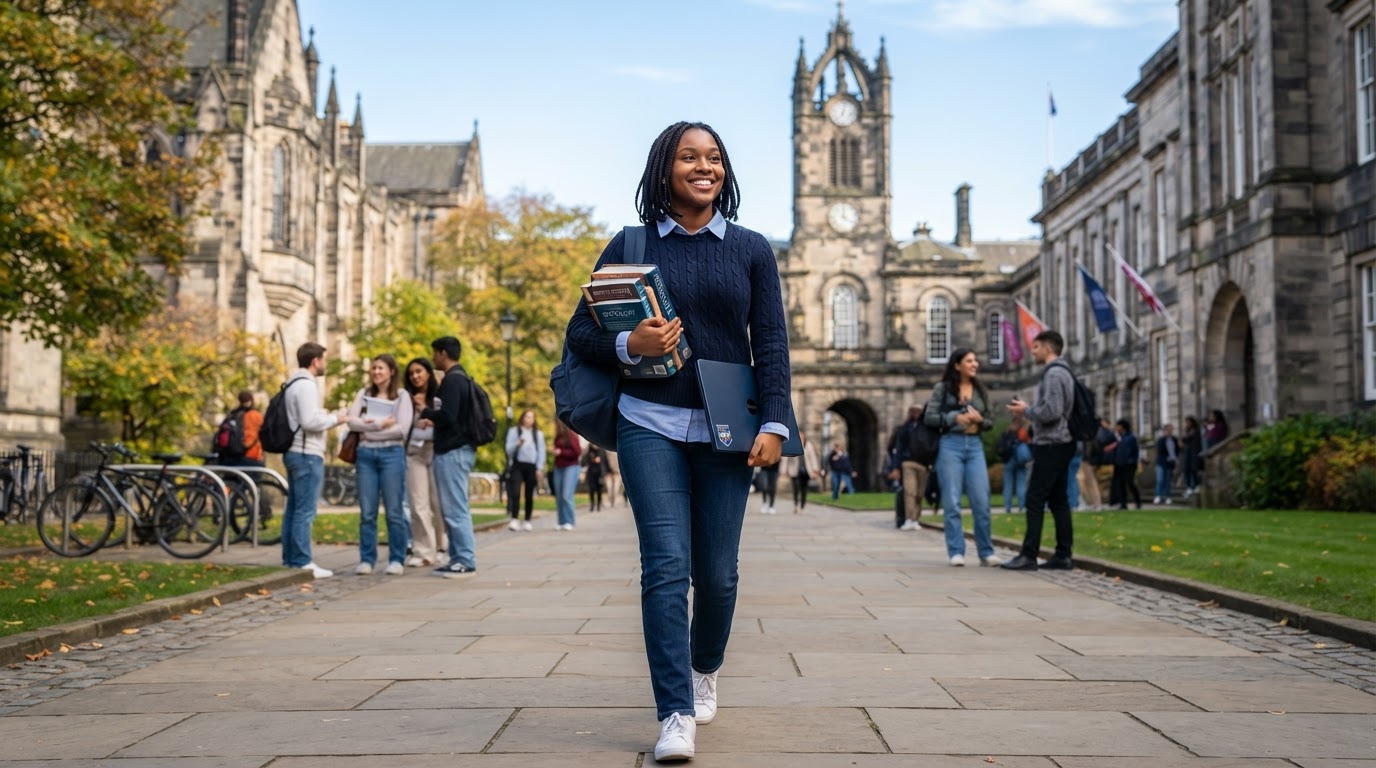 Confident student moving forward into college life after passing GCSE Maths