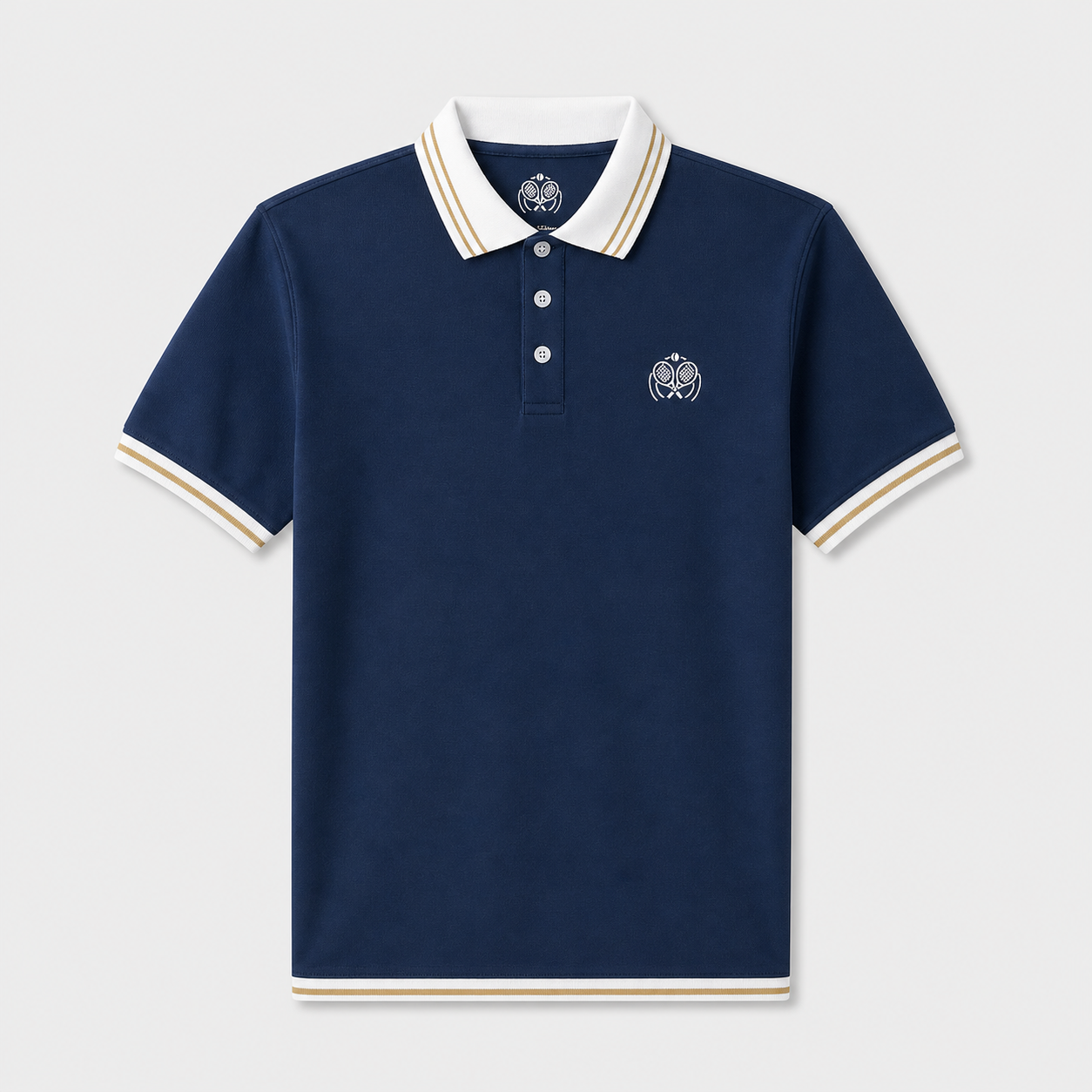 Marine blauwe bamboe polo