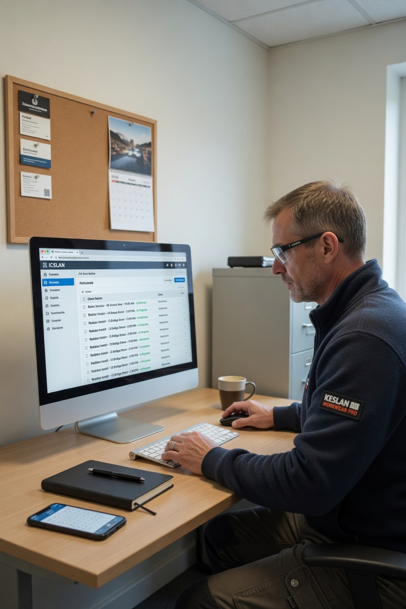 Trade owner managing business OS