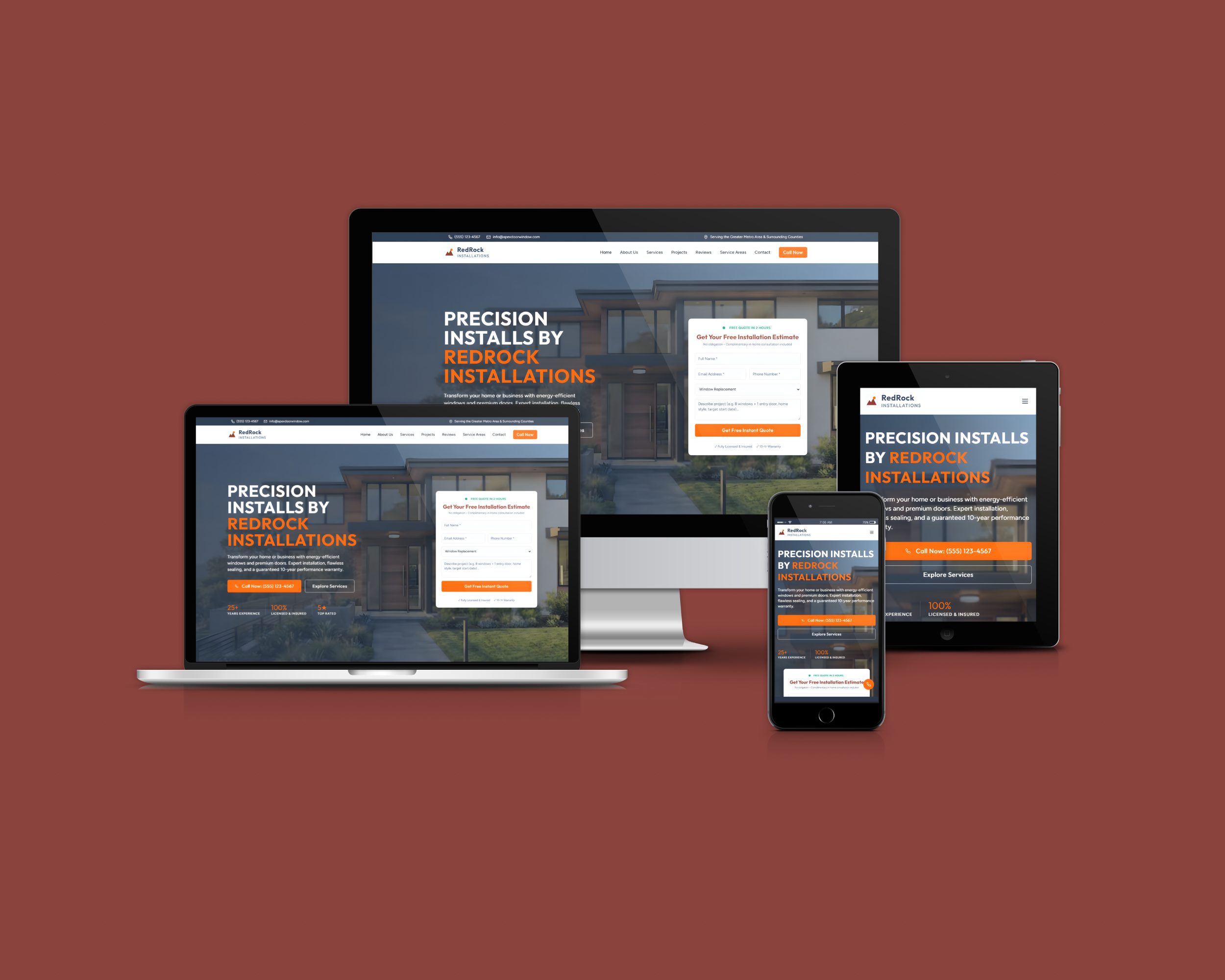RedRock Installations website design by Shallow Consulting